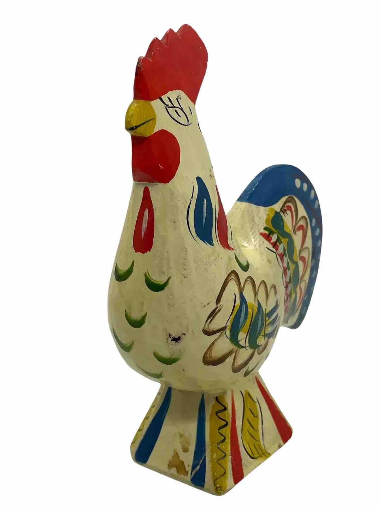 Late 20th Century Lot of Five Vintage Swedish Dala Rooster Chicken by Nils Olsson, Sweden Folk Art For Sale