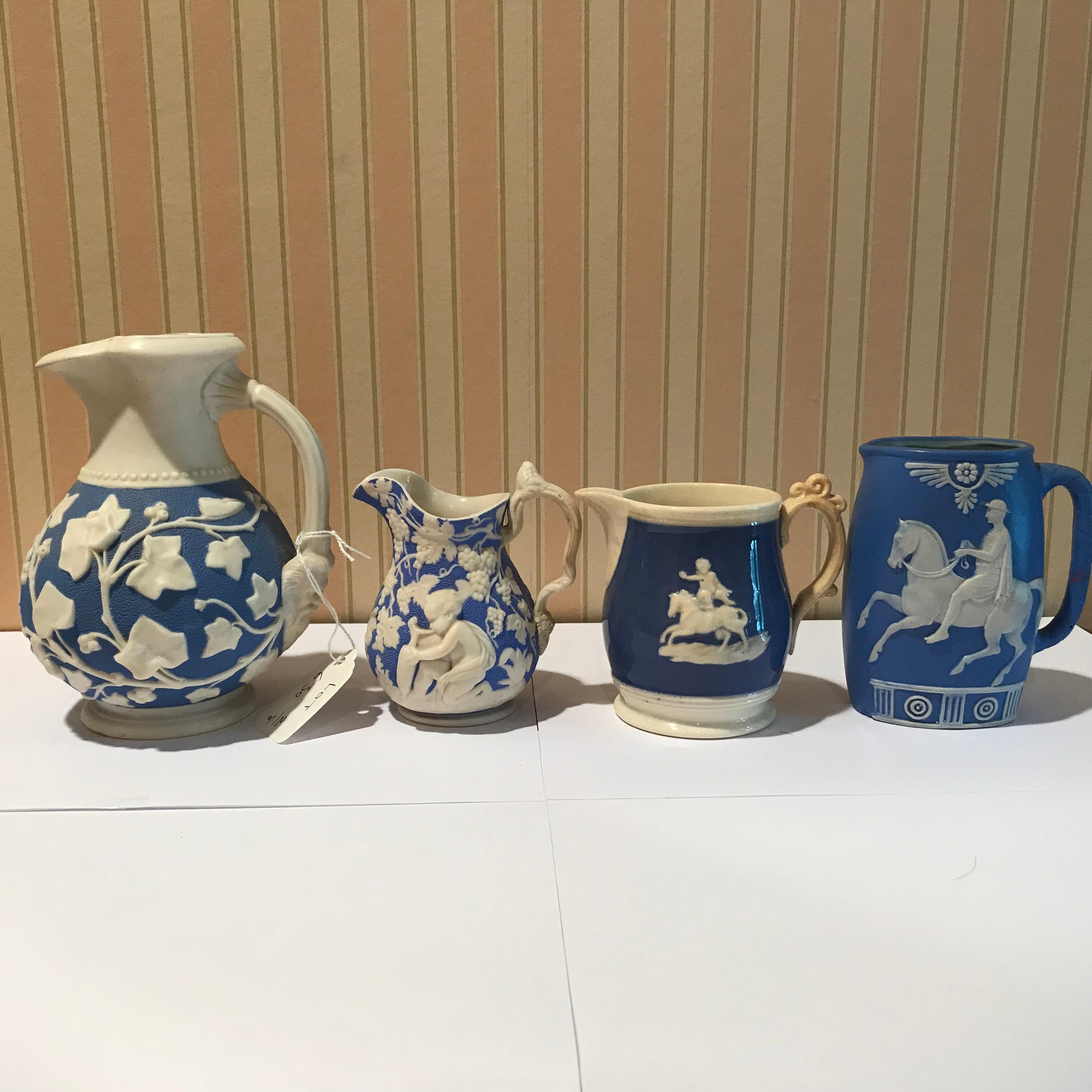 Lot of Four (4) 19th Century Porcelain Creamers pr Jugs For Sale 12