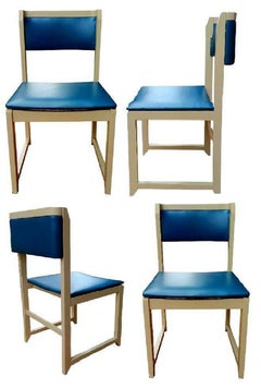 Lot de quatre chaises design en bois originales, années 1970