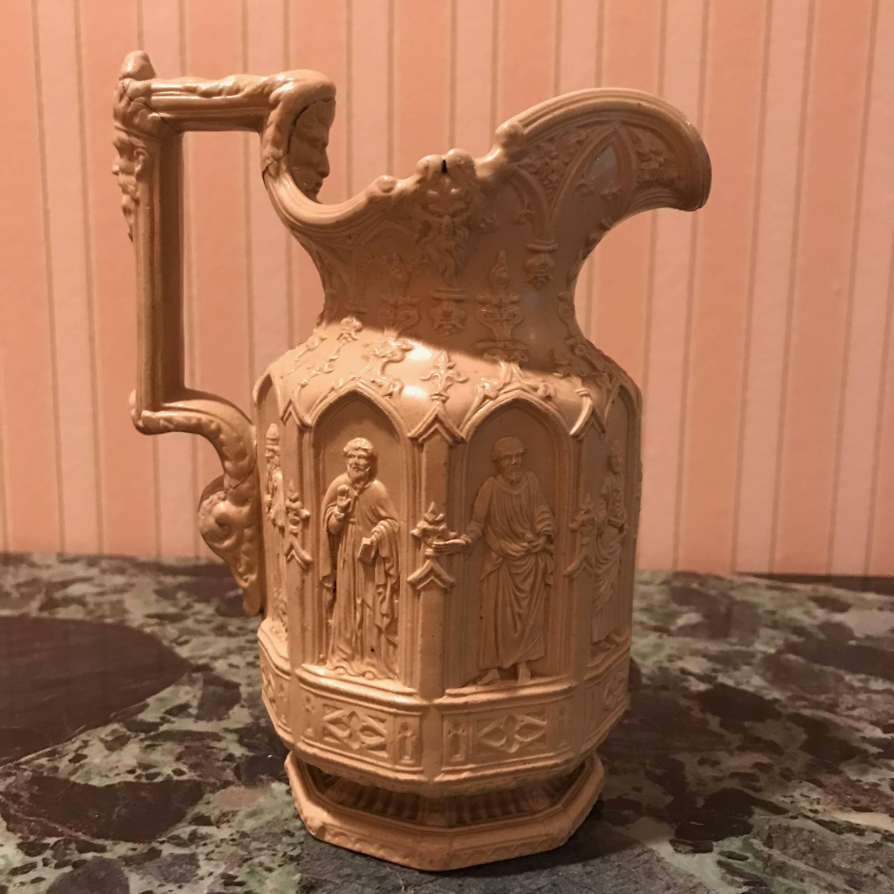 Lot of Four Mid-19th Century Relief Pitchers For Sale 2