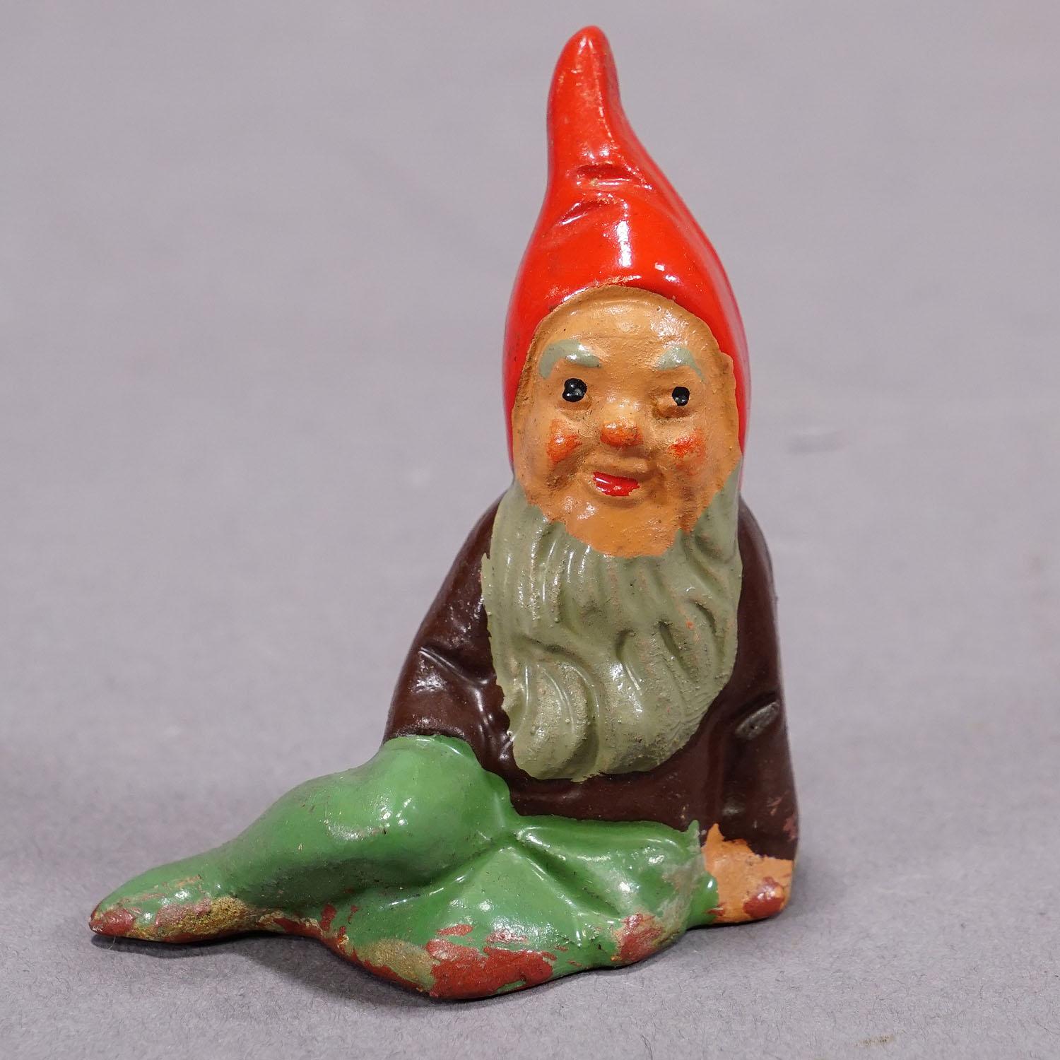 Lot of Four Tiny Terracotta Garden Gnomes, Germany ca. 1950s For Sale 2