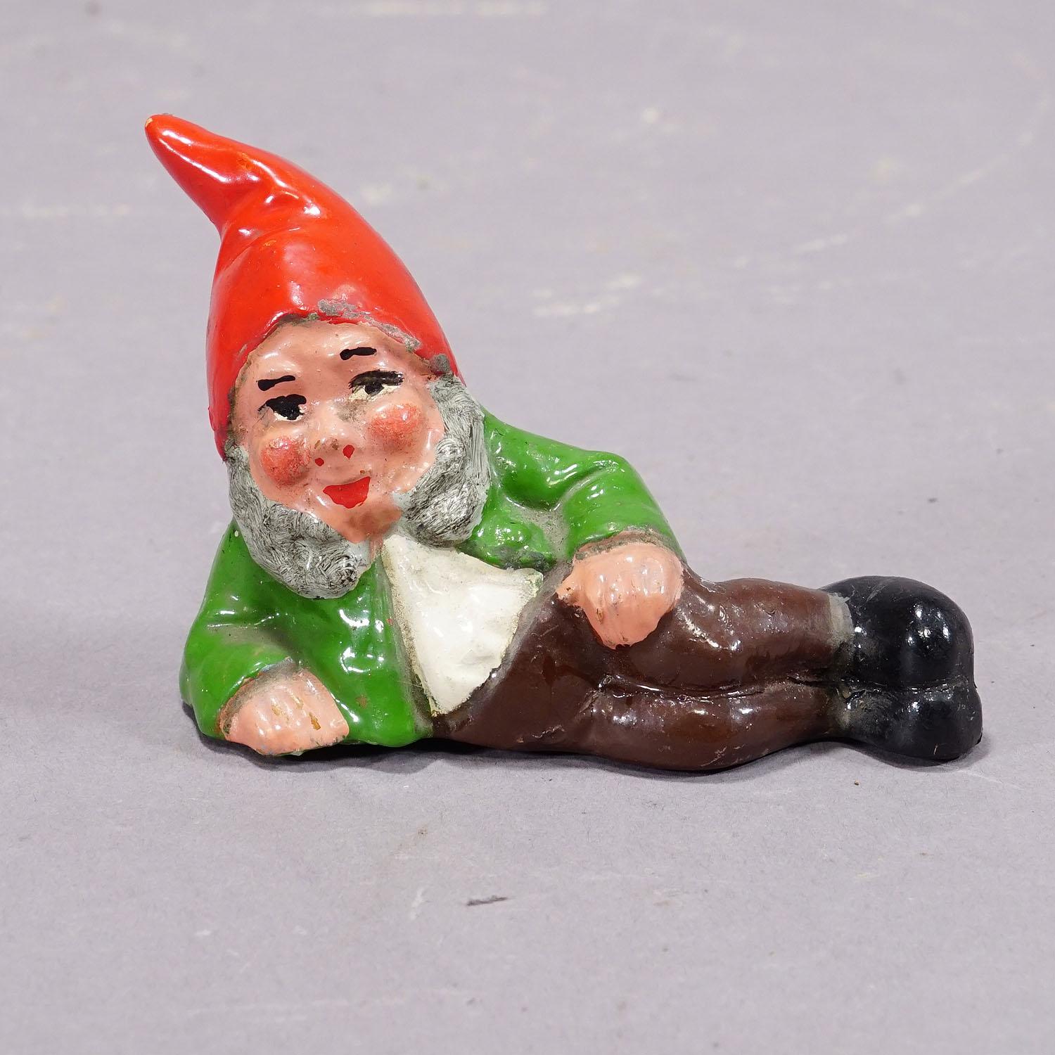 Lot of Four Vintage Terracotta Garden Gnomes, Germany ca. 1950s 1