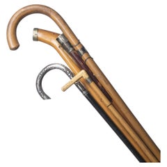Lot of four walking sticks