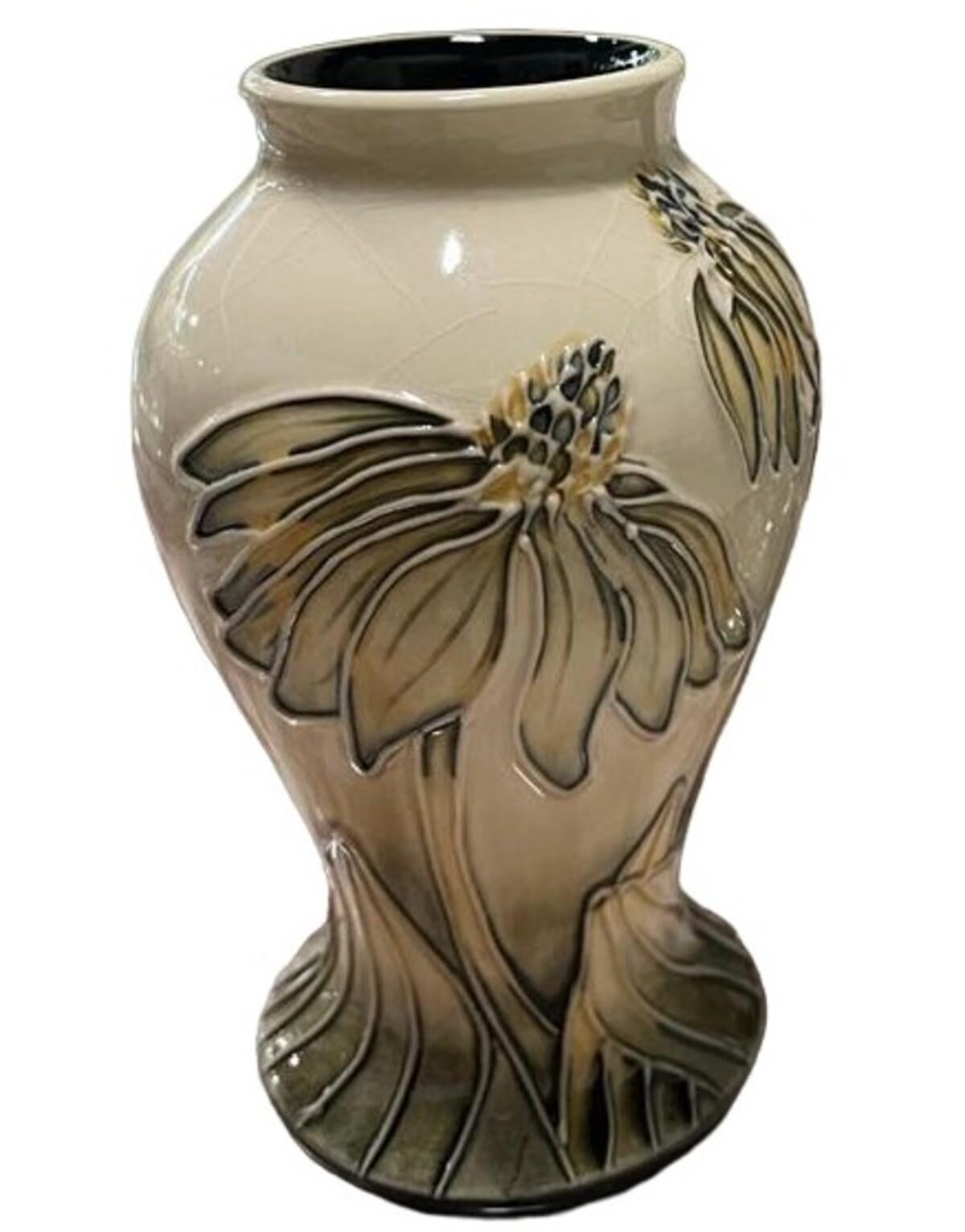 Porcelain Lot of Moorcroft Pottery. Cornflower pattern vase and Sweet Briar’ pattern desig For Sale