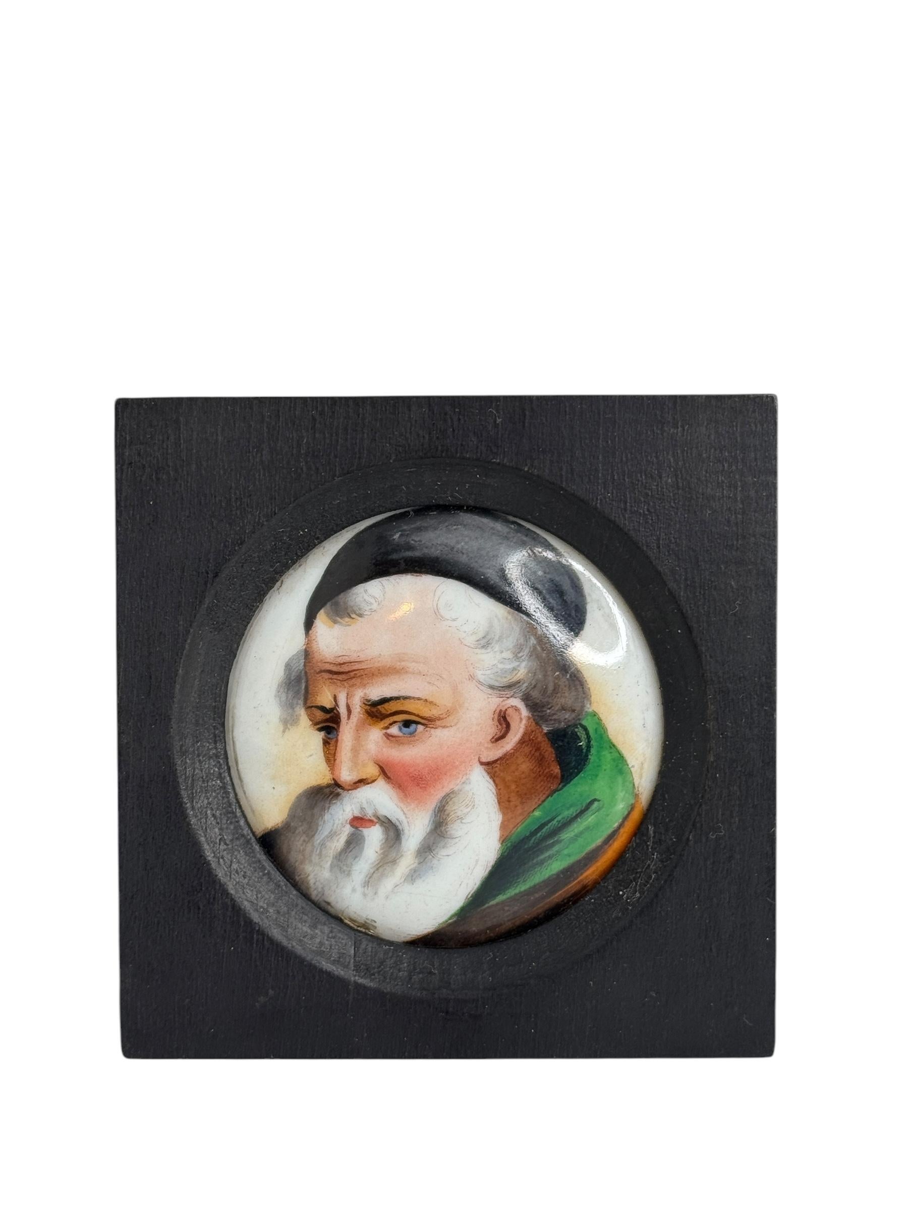 Lot de neuf portraits miniatures victoriens peints sur plaque de porcelaine allemande 1860 en vente 1