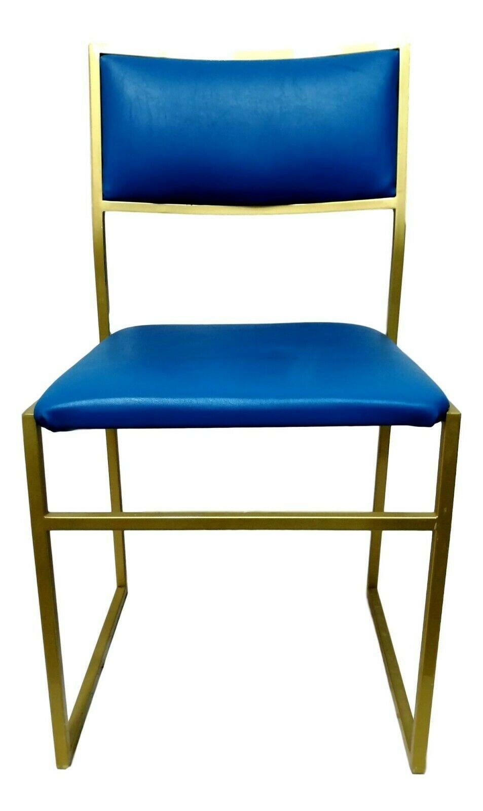 Lot of Six Collectible Coloured Chairs in Gold Metal, 1970s For Sale 5