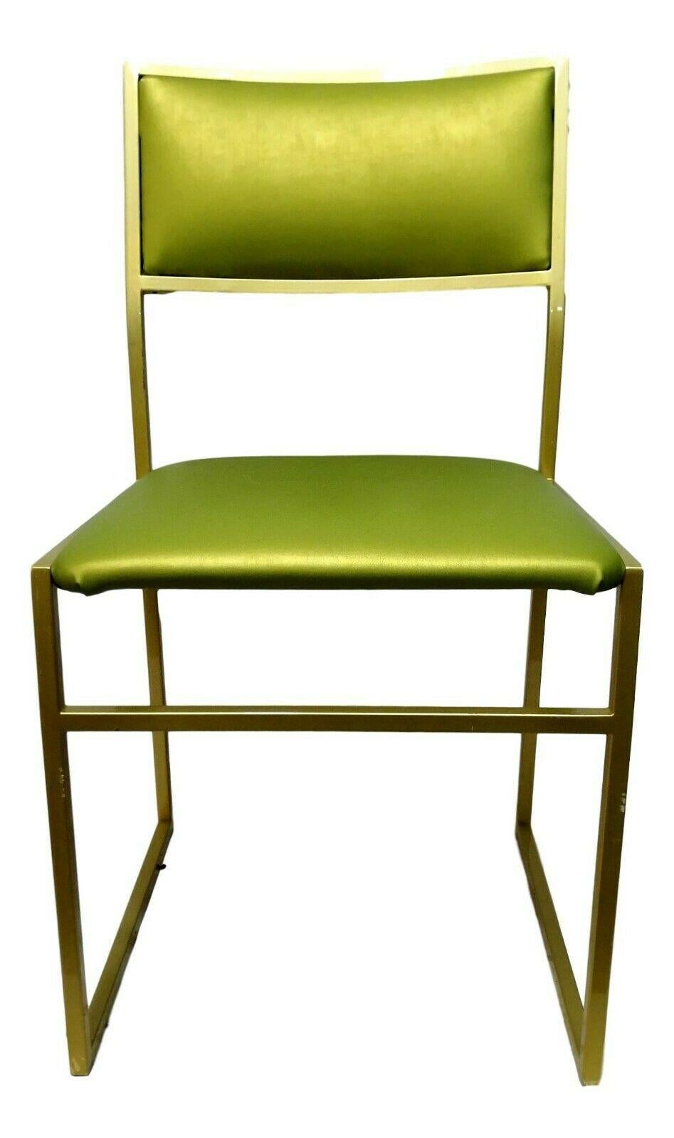 Lot of Six Collectible Coloured Chairs in Gold Metal, 1970s 6