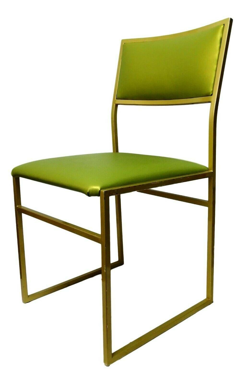 Lot of Six Collectible Coloured Chairs in Gold Metal, 1970s For Sale 6