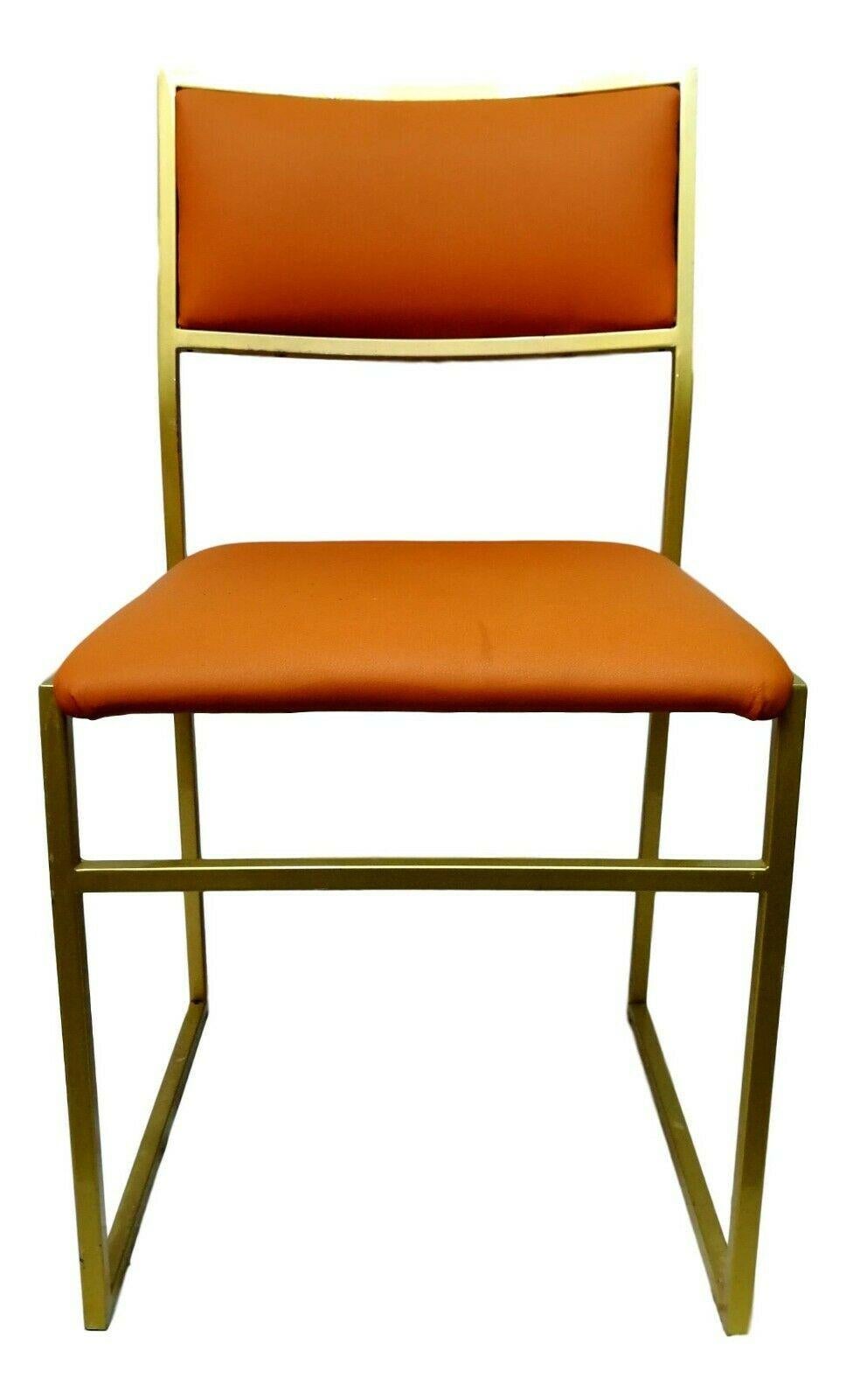 Lot of Six Collectible Coloured Chairs in Gold Metal, 1970s For Sale 7