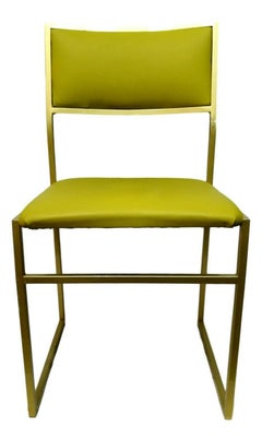Lot de six chaises colorées de collection en métal doré, années 1970