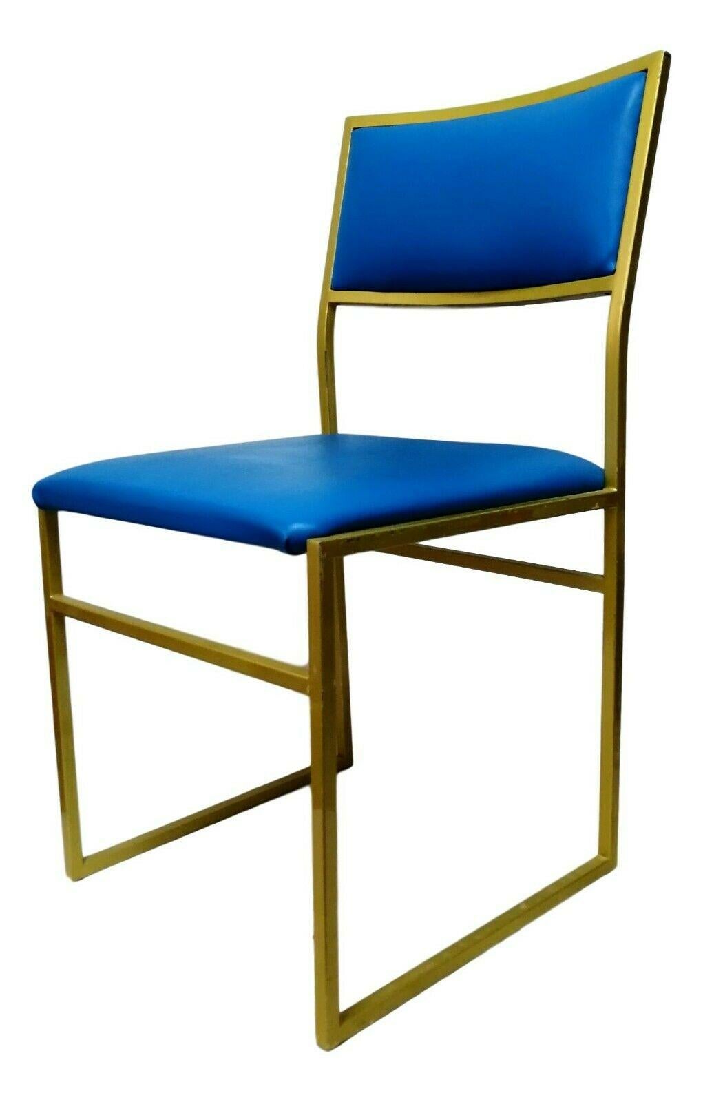 Late 20th Century Lot of Six Collectible Coloured Chairs in Gold Metal, 1970s For Sale