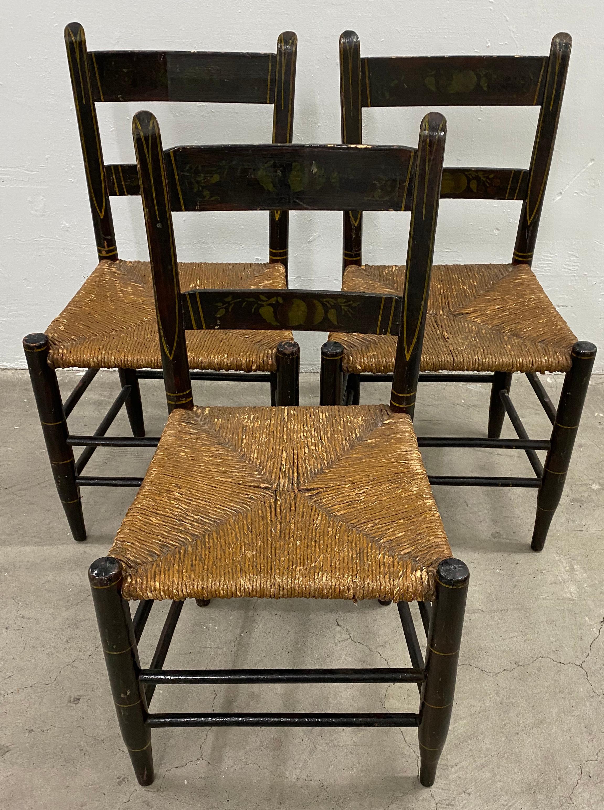 Lot of Six Mid-19th Century Mis-Matched American Hitchcock Side Chairs 4