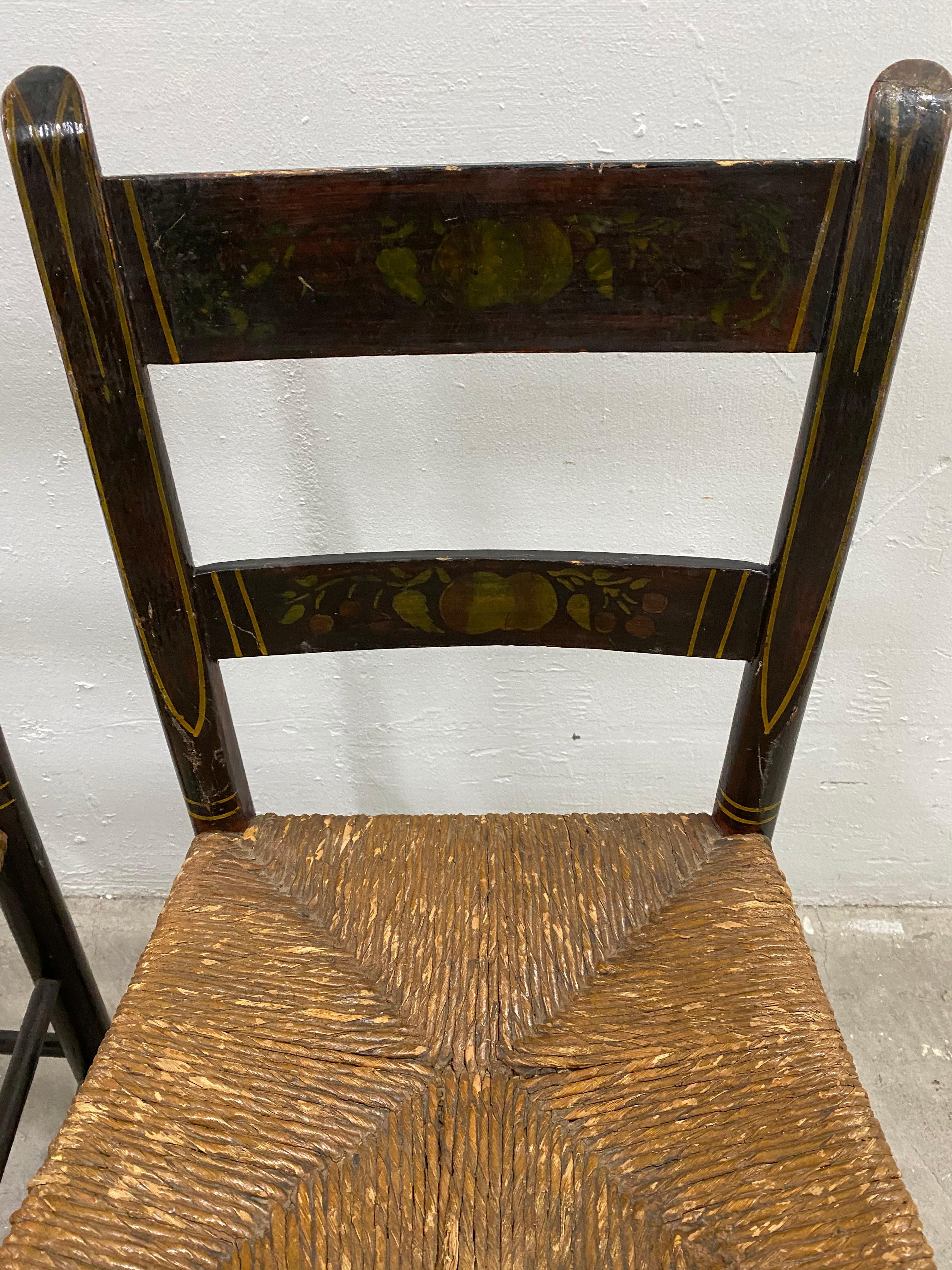 Lot of Six Mid-19th Century Mis-Matched American Hitchcock Side Chairs 5