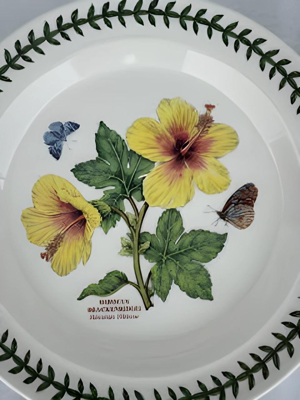 Lot of six portmeirion plates exotic botanic garden In Excellent Condition For Sale In Pasadena, TX