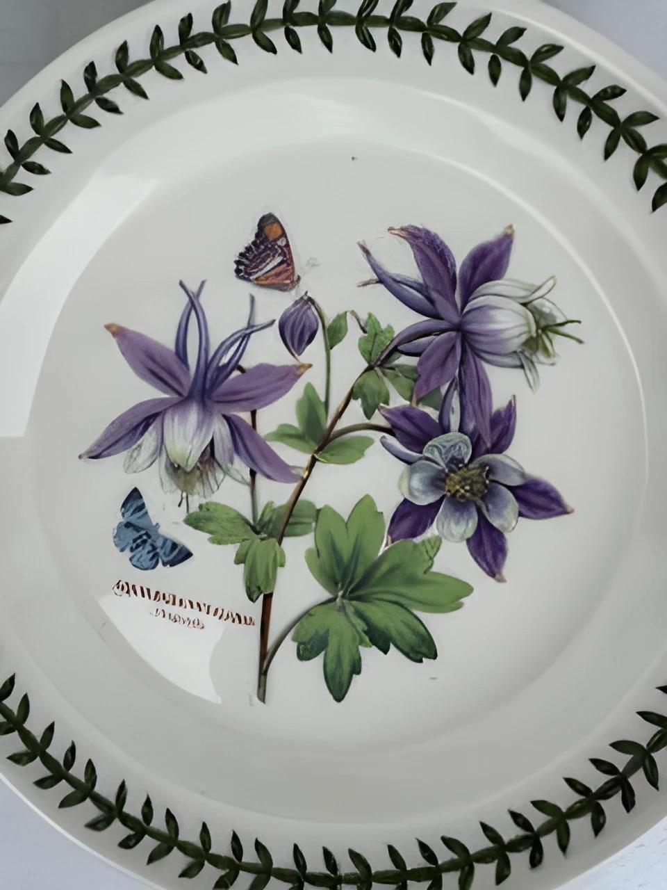 20th Century Lot of six portmeirion plates exotic botanic garden For Sale