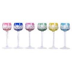 Lot of Six Roemers Glasses, Crystal Saint-Louis, 20th Century