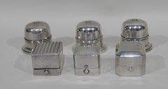 Lot of Six Sterling Silver Ring Boxes English Stamps Birks Canadian