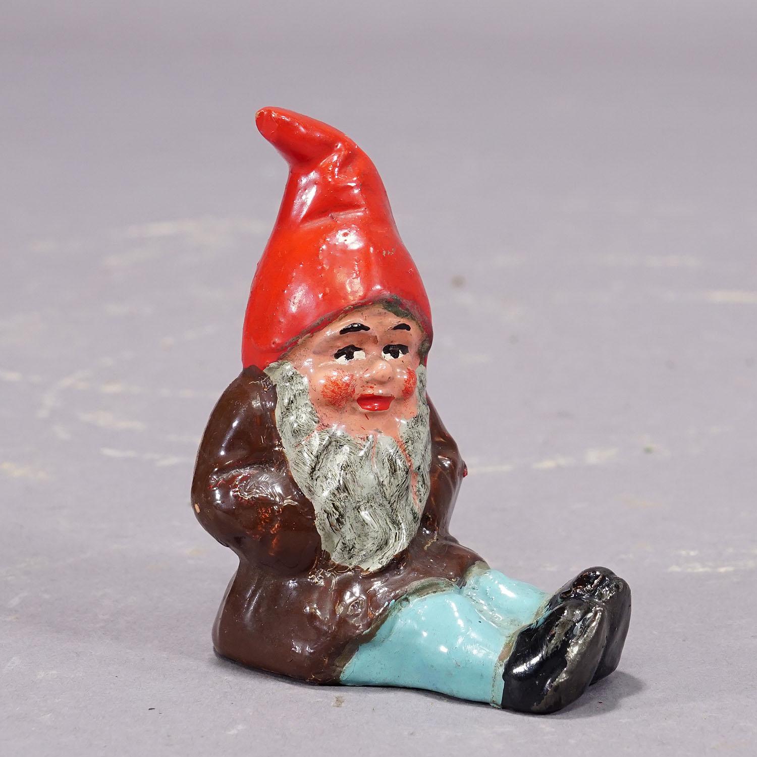 Lot of Six Tiny Terracotta Garden Gnomes, Germany ca. 1950s For Sale 4