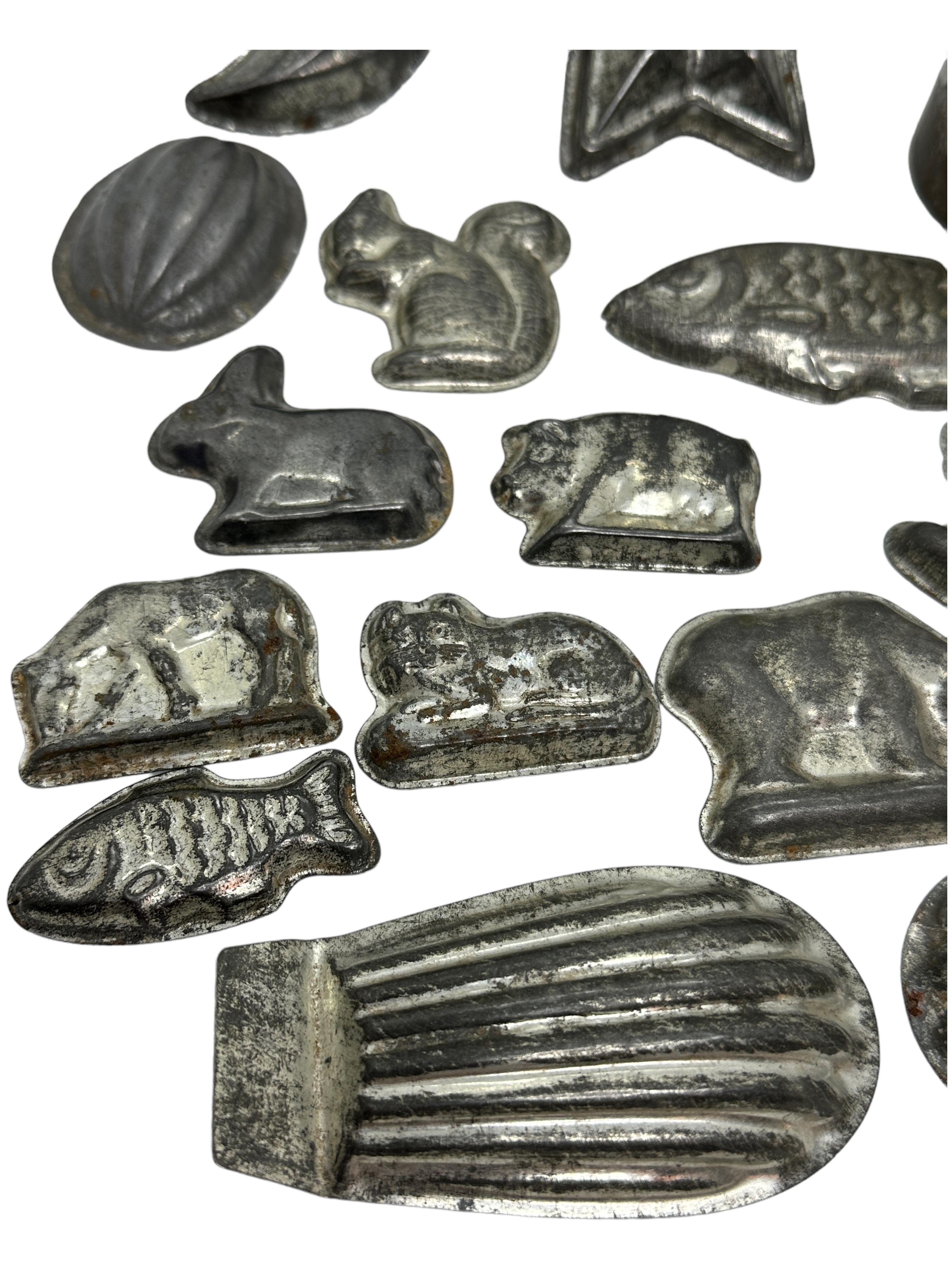 Metal Lot of sixteen Cookie Marzipan Backing Molds Antique Austria, 1910s For Sale