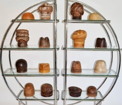 Lot of Sixteen Mid Century Wood Milliner Hat Blocks, USA, 20th Century