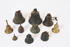 Lot of Ten Bronze Bells of Various Sizes