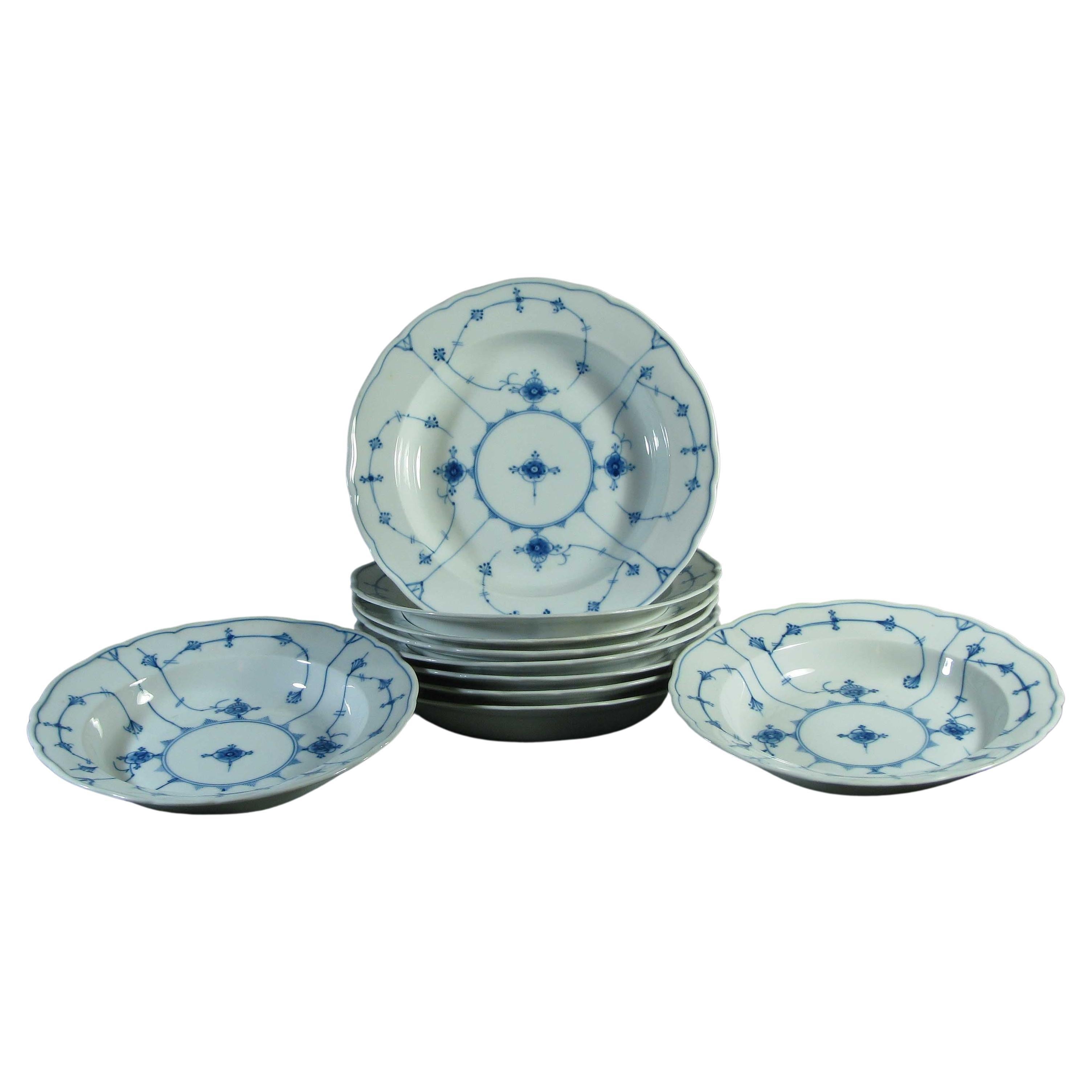 Lot of Ten Porsgrund Porcelain Deep Plates
