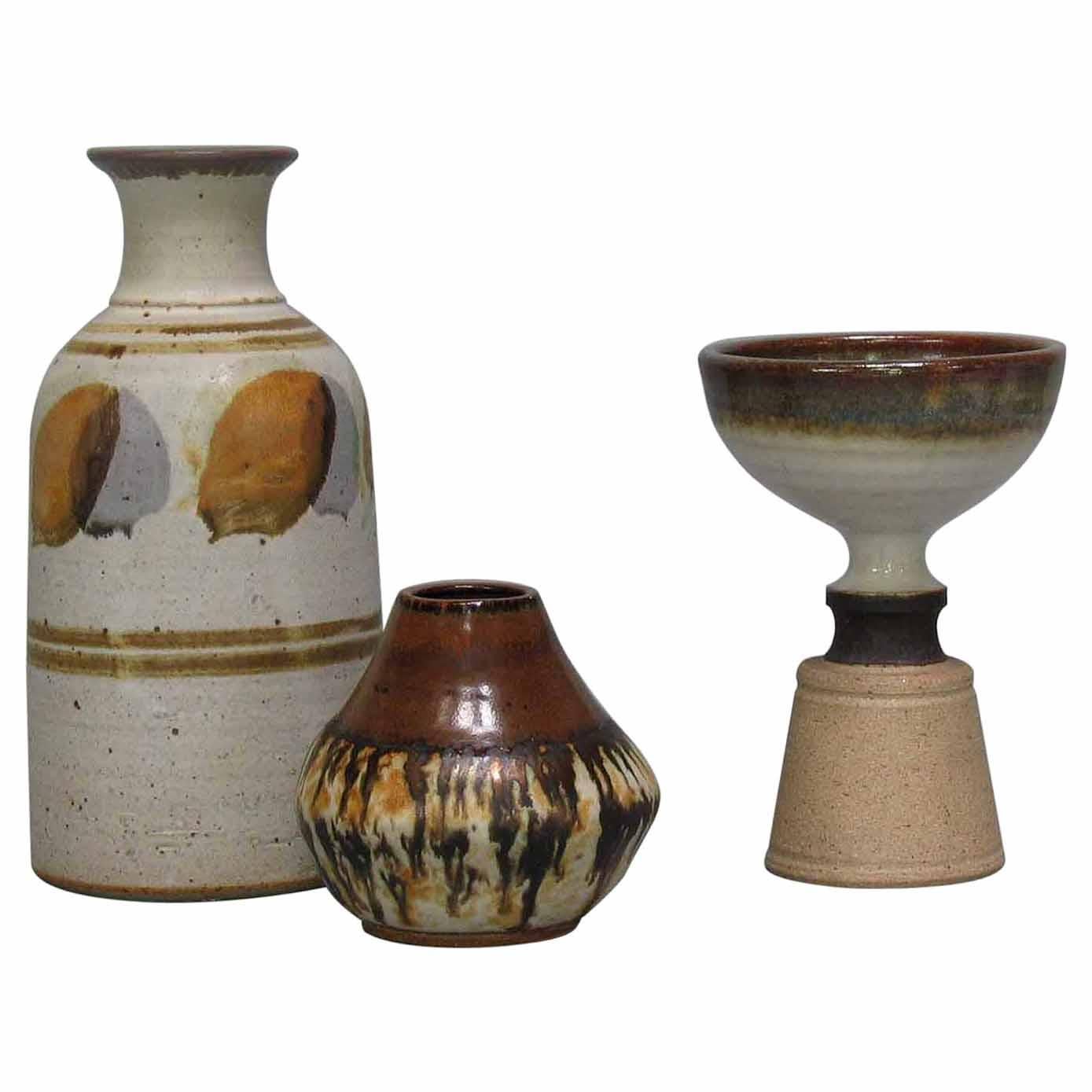 Lot of Three Art Studio Pottery Pieces