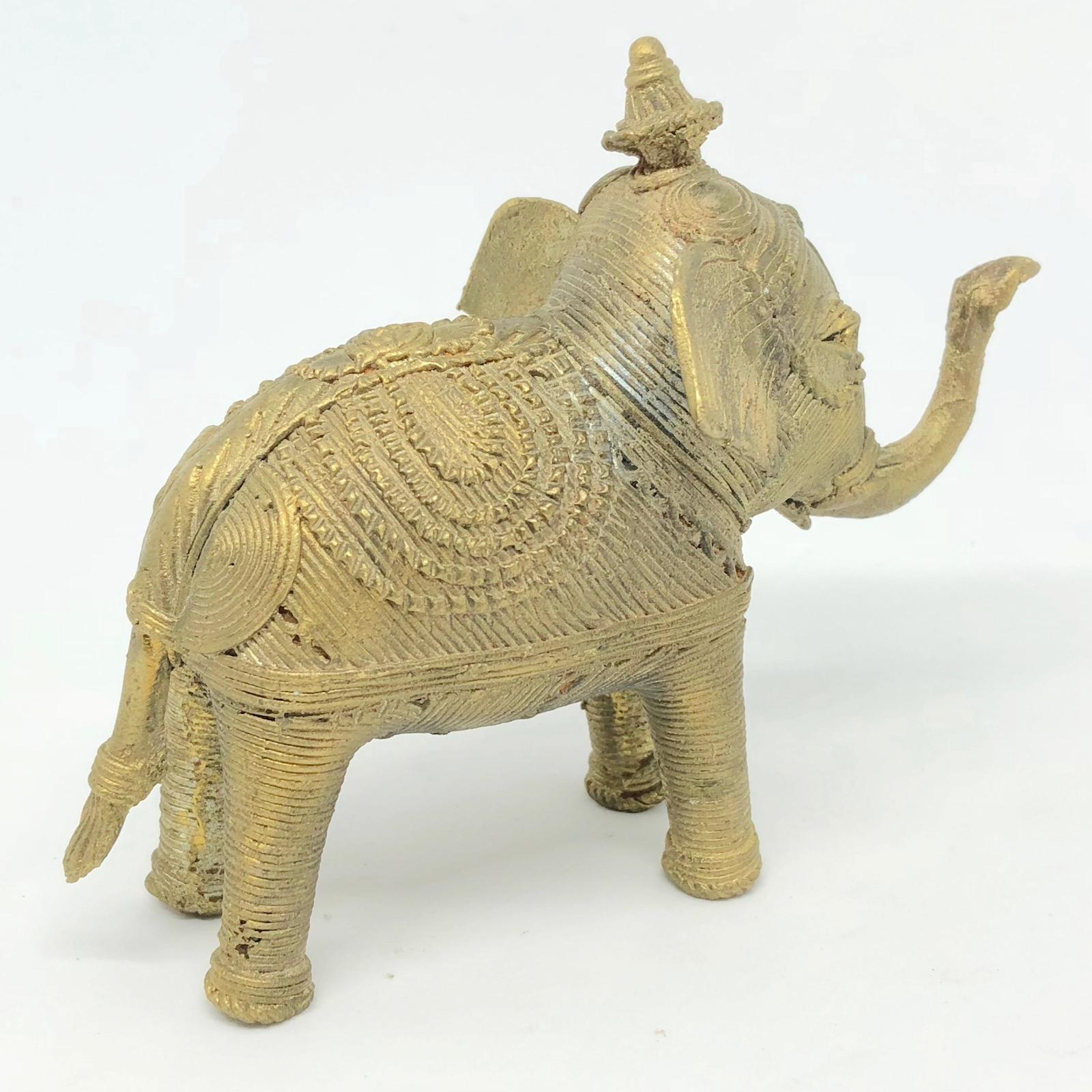20th Century Lot of Three Asian Elephant Brass Sculpture Figures Vintage, 1950s