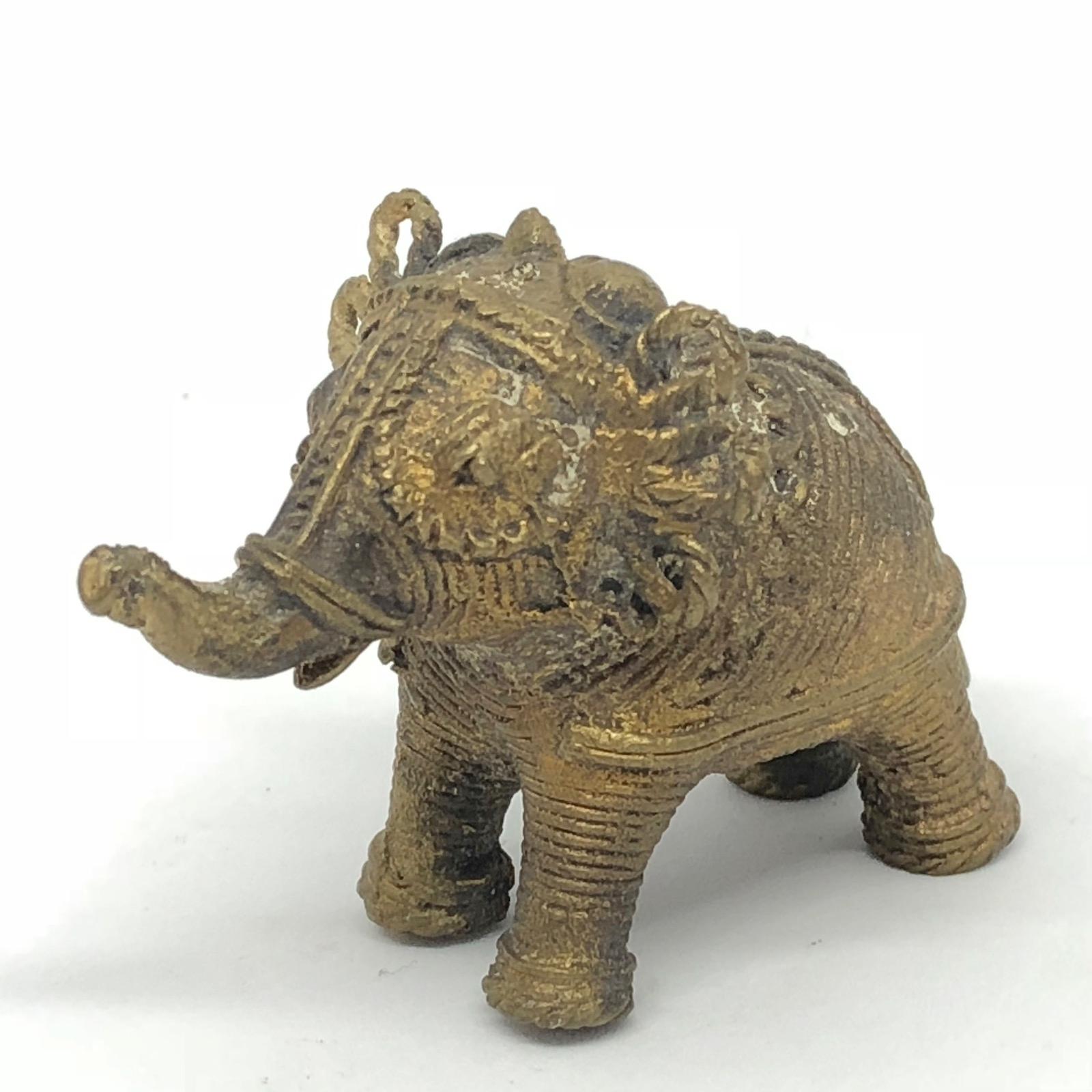 Lot of Three Asian Elephant Brass Sculpture Figures Vintage, 1950s 3