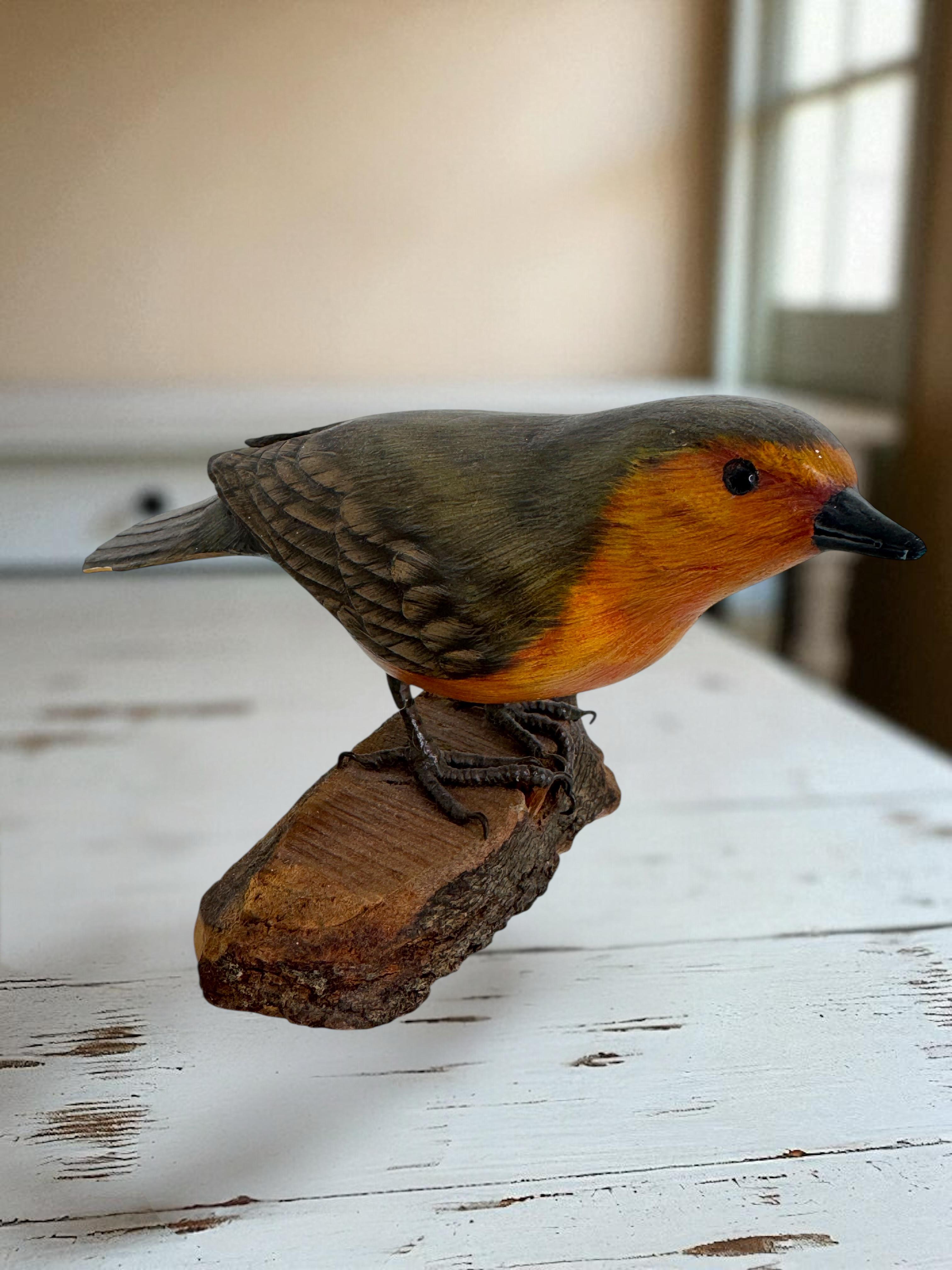 Lot of Three Carved Wood Bird Black Forest Folk Art Austria 1960s For Sale 7
