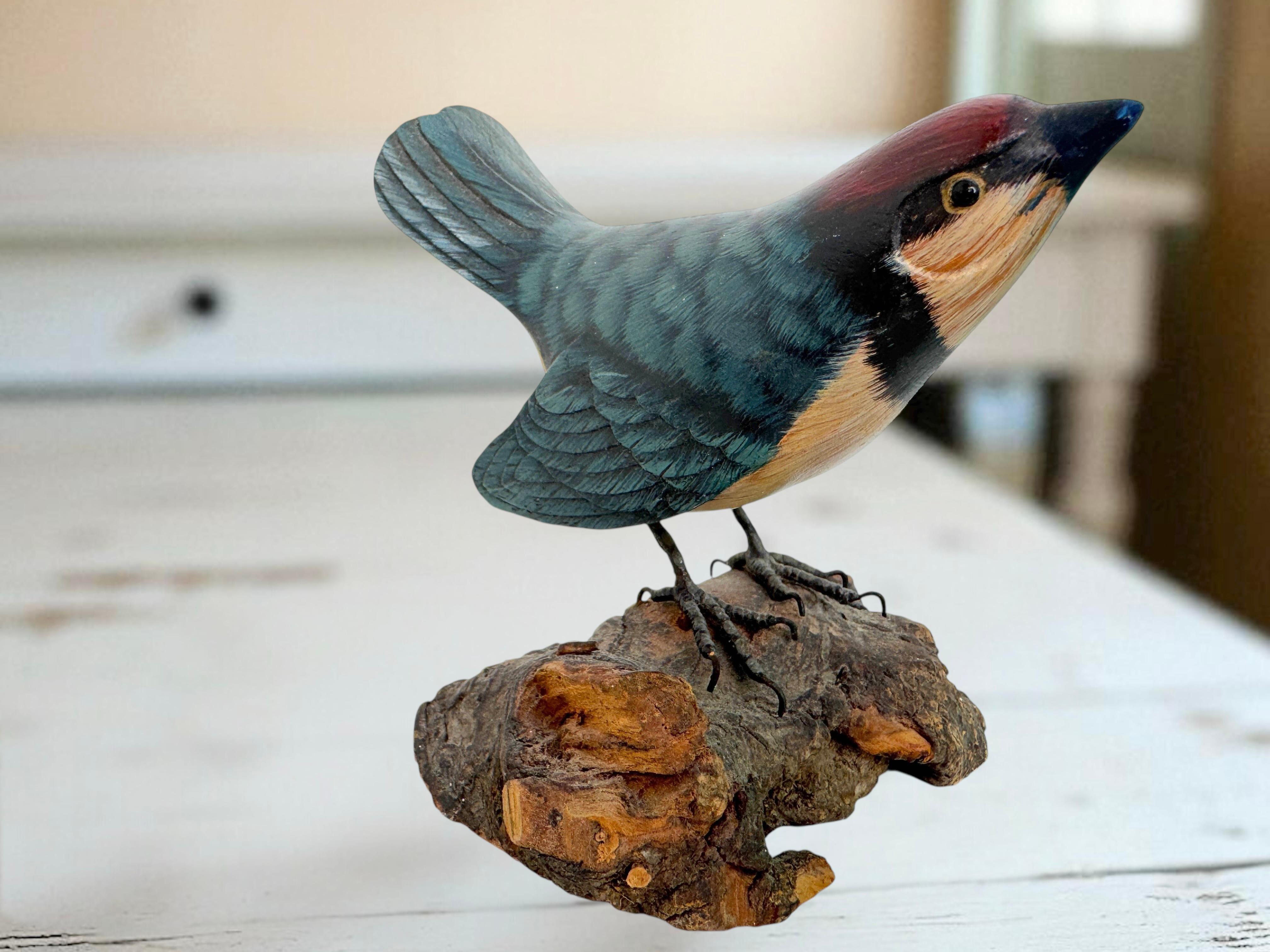 Lot of Three Carved Wood Bird Black Forest Folk Art Austria 1960s For Sale 8
