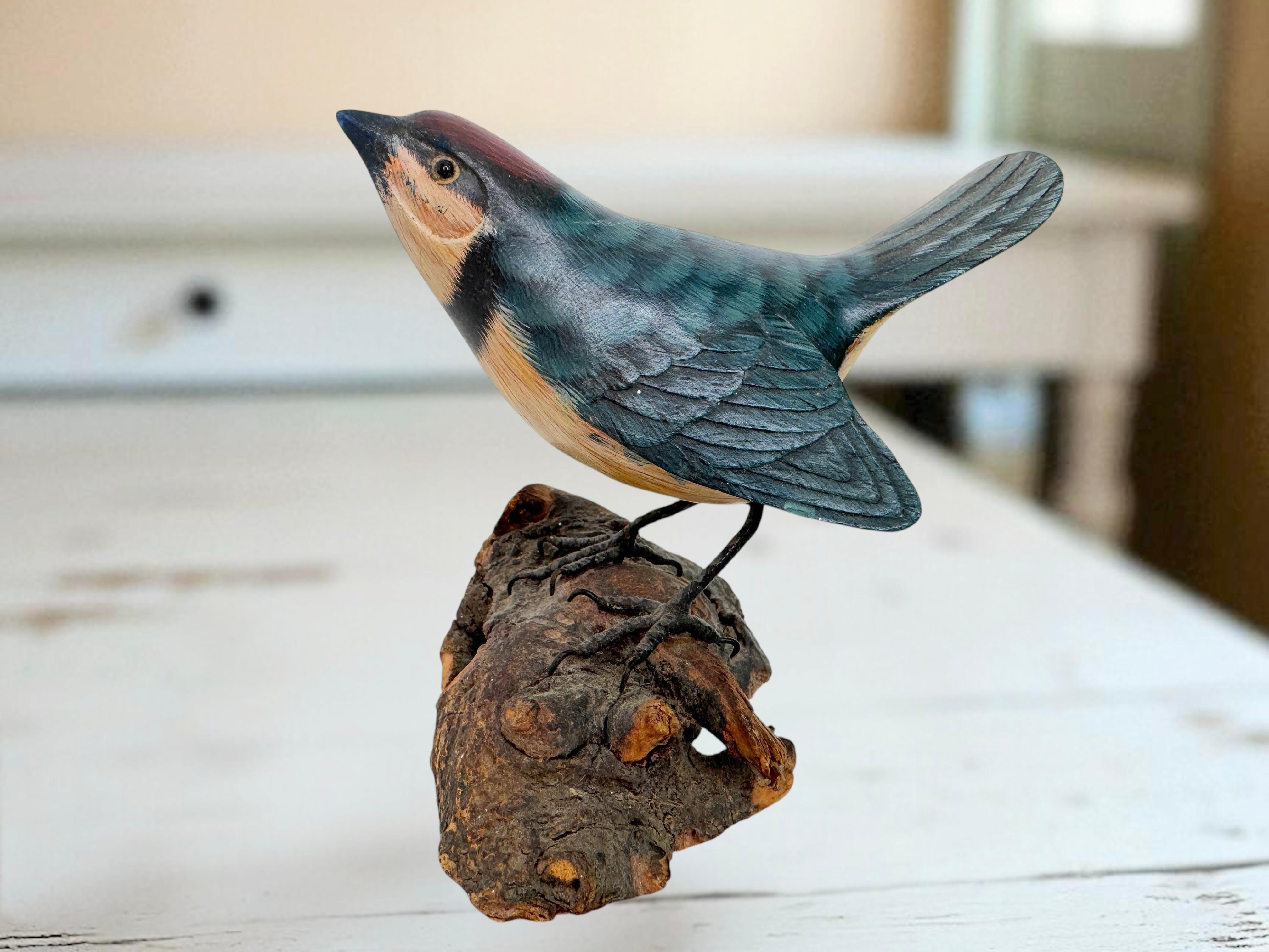 Lot of Three Carved Wood Bird Black Forest Folk Art Austria 1960s For Sale 9