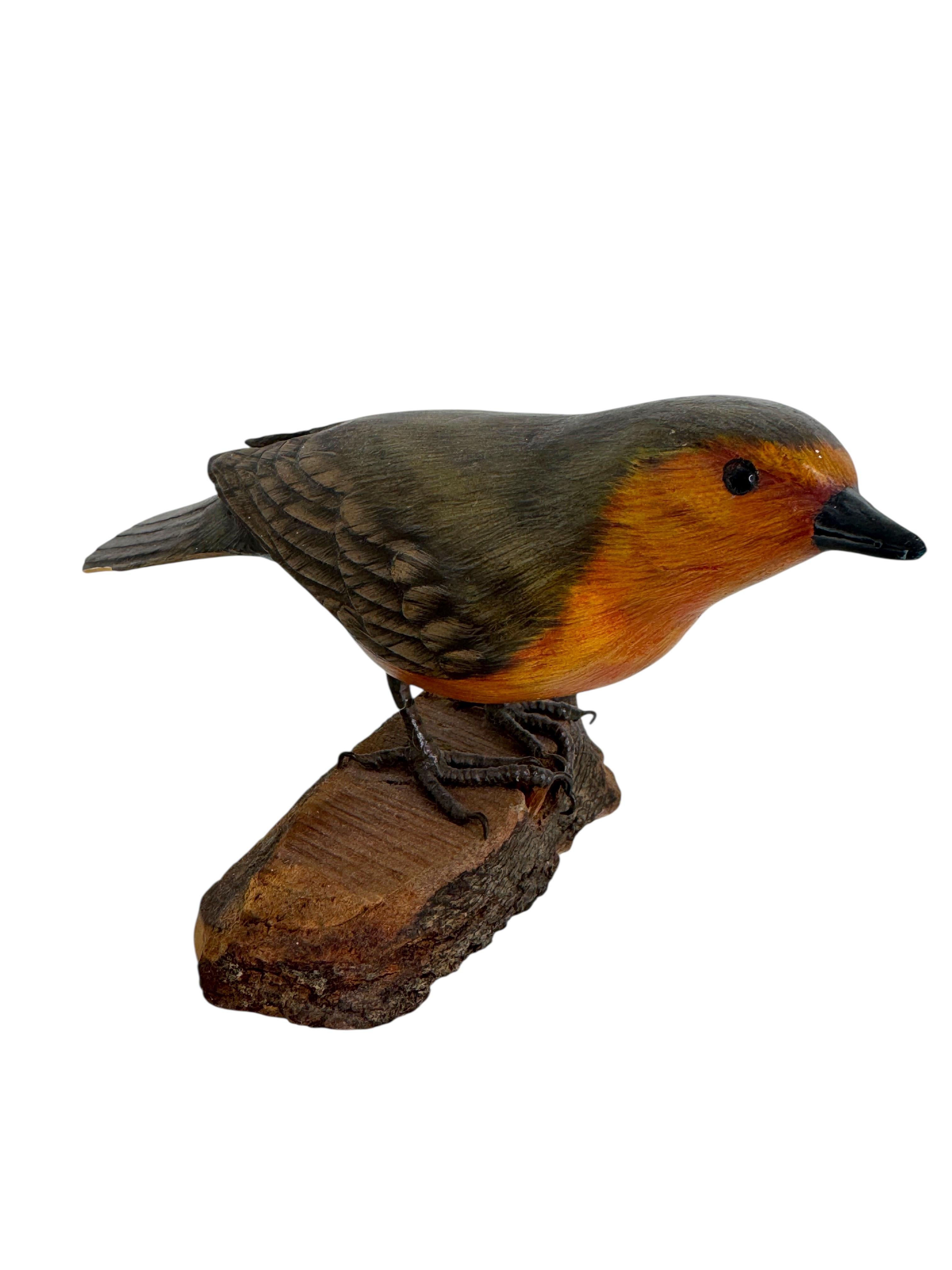 Austrian Lot of Three Carved Wood Bird Black Forest Folk Art Austria 1960s For Sale