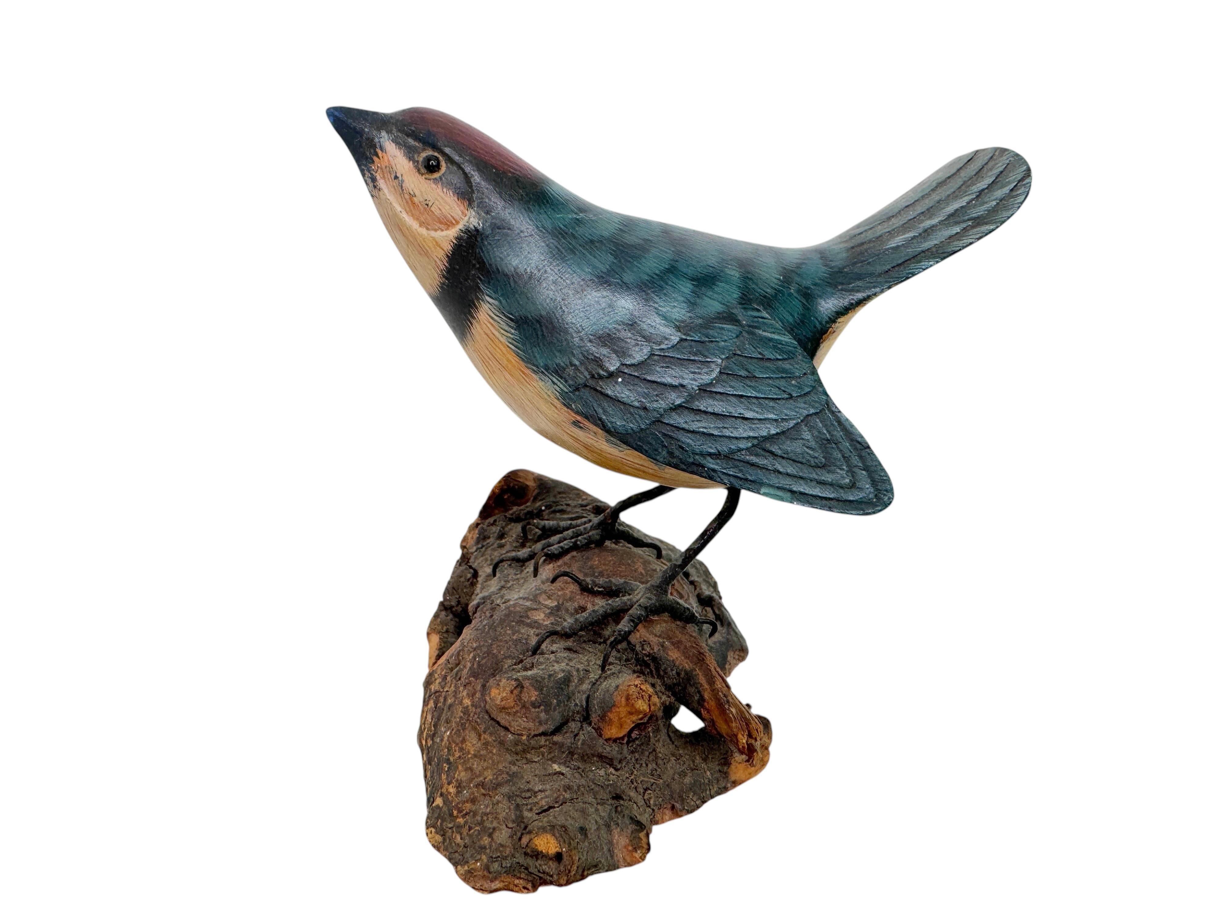 Lot of Three Carved Wood Bird Black Forest Folk Art Austria 1960s In Good Condition For Sale In Nuernberg, DE