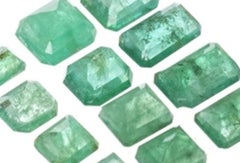 Lot of twelve emeralds