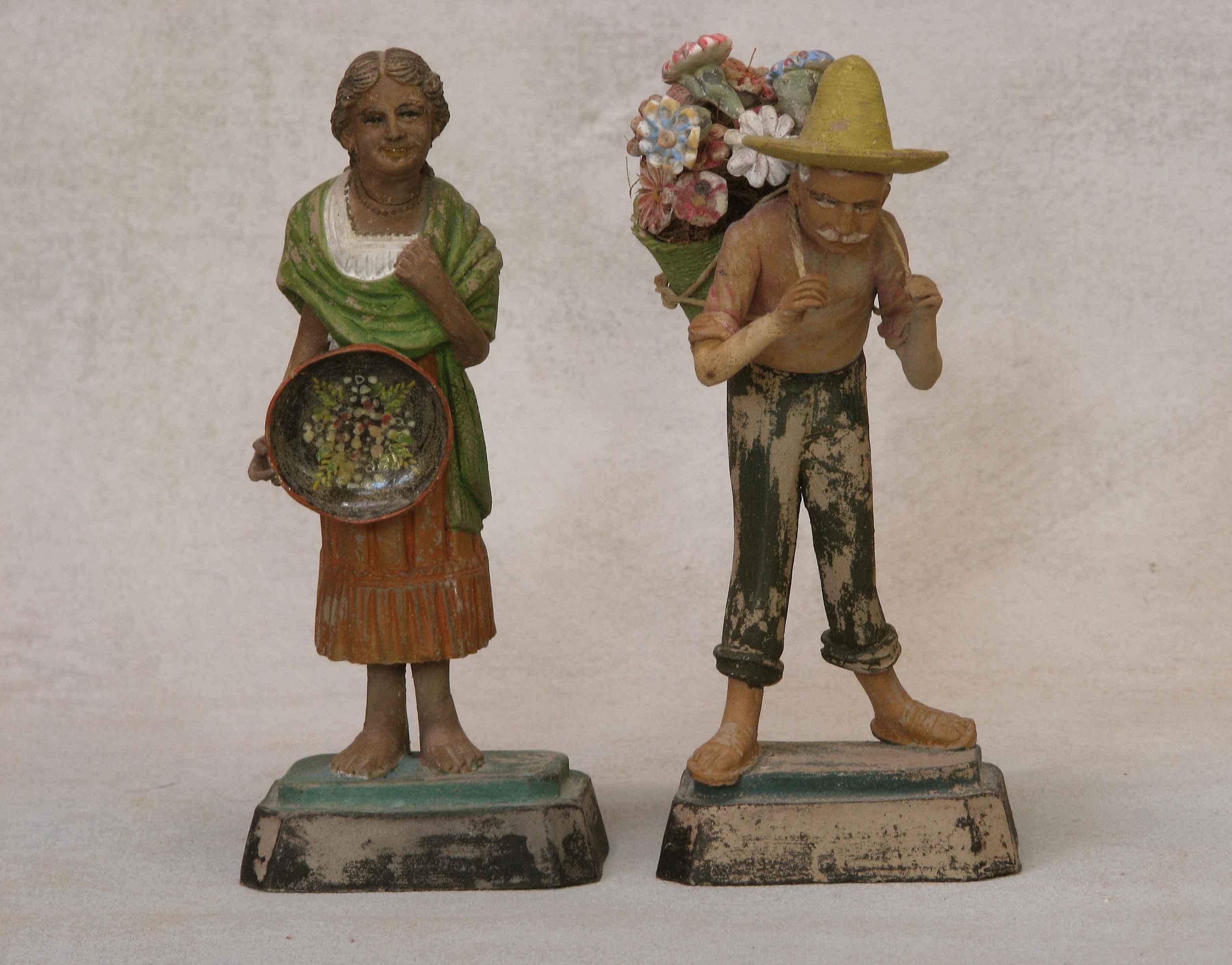 Tribal Lot de deux figurines indiennes en terre cuite en vente