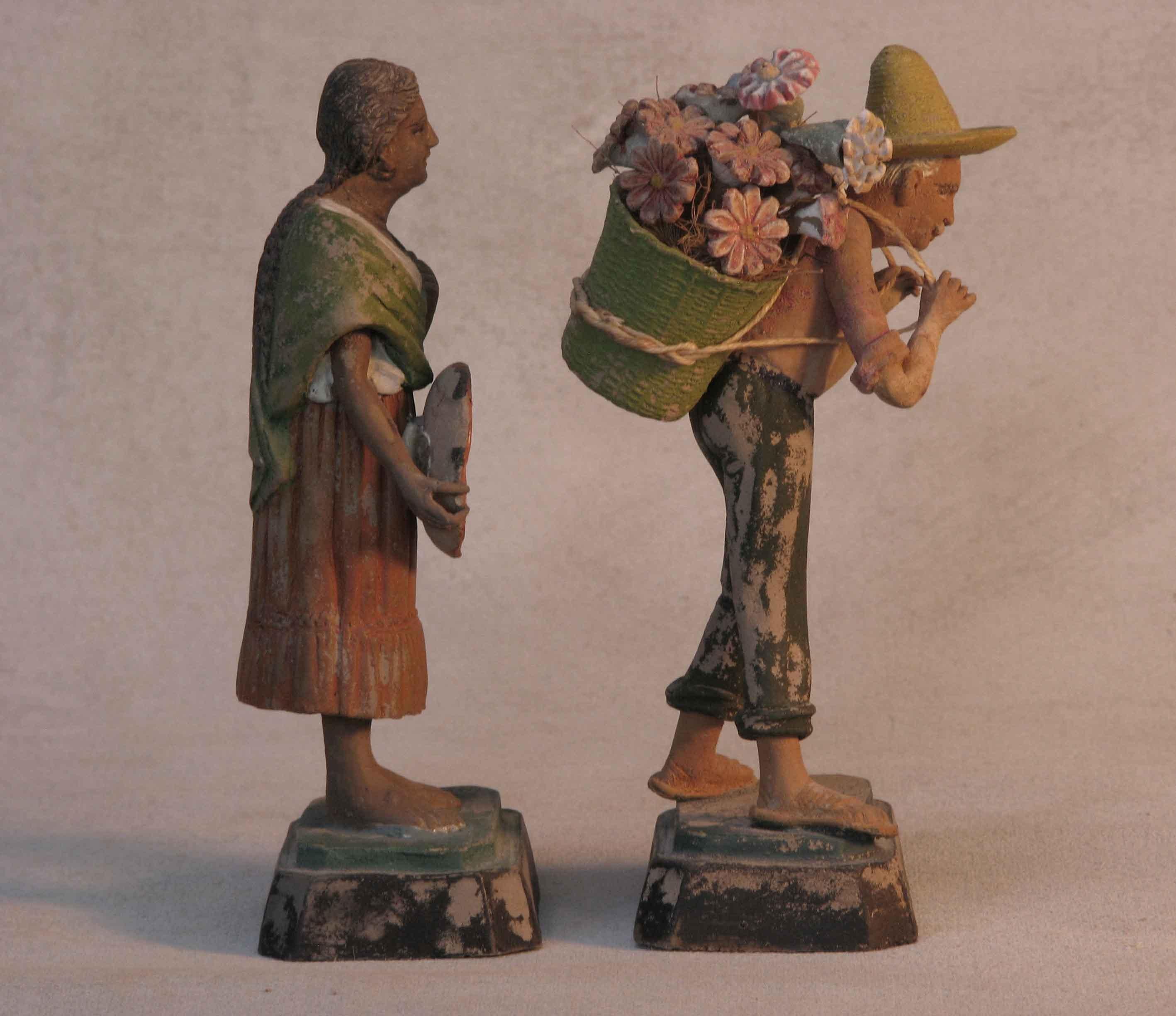 Hand-Crafted Lot of Two Indian Terracotta Figures For Sale