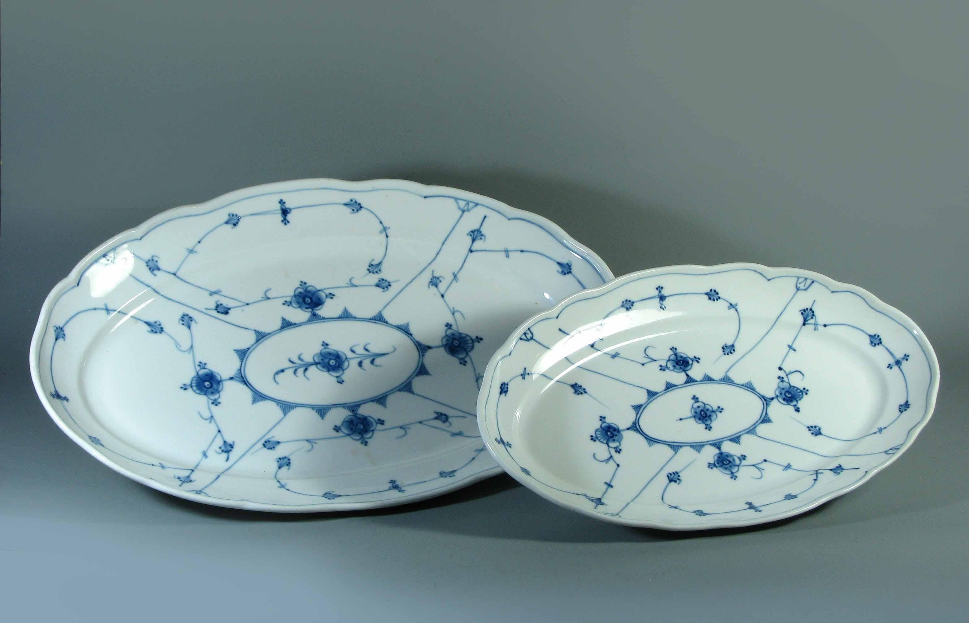 Other Lot of Two Porsgund Porcelain Serving Oval Trays