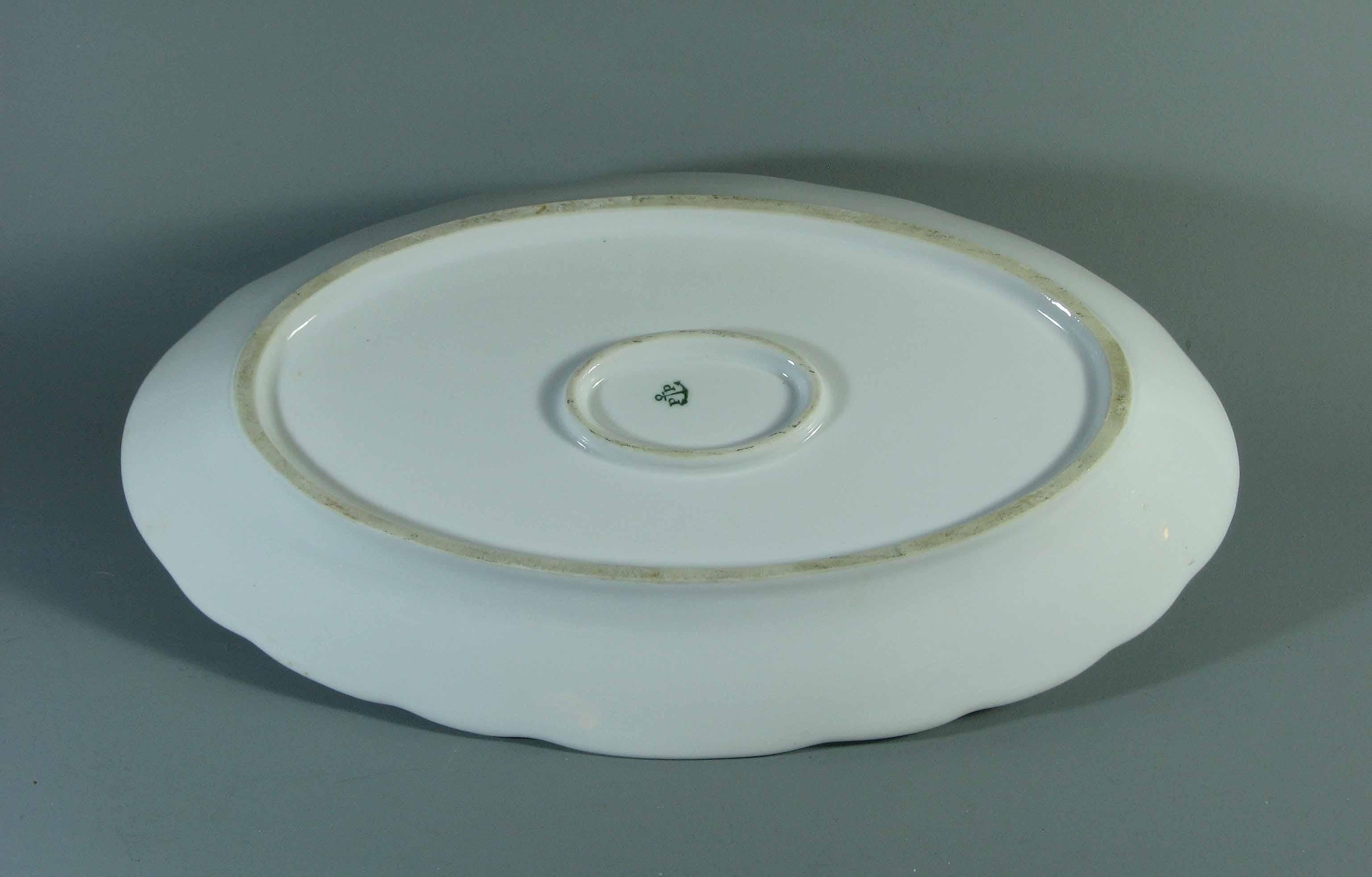 20th Century Lot of Two Porsgund Porcelain Serving Oval Trays