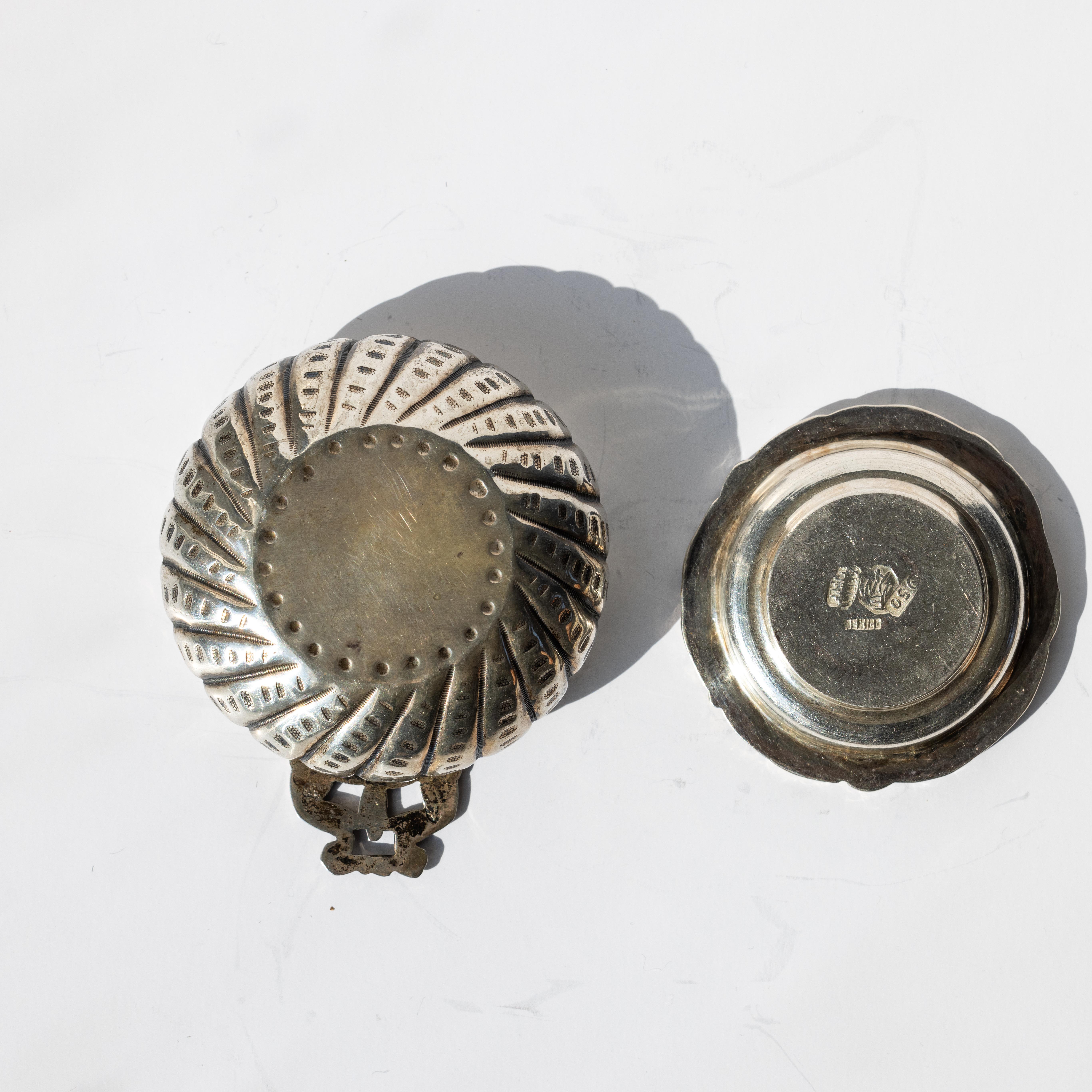 Lot of Two Silver Pieces: Marked Silver Cup and Sterling Silver Caviar Dish For Sale 1