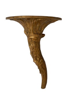 Lot Three Gilded Tole Wall Mount Console Bracket Hollywood Regency Vintage Italy
