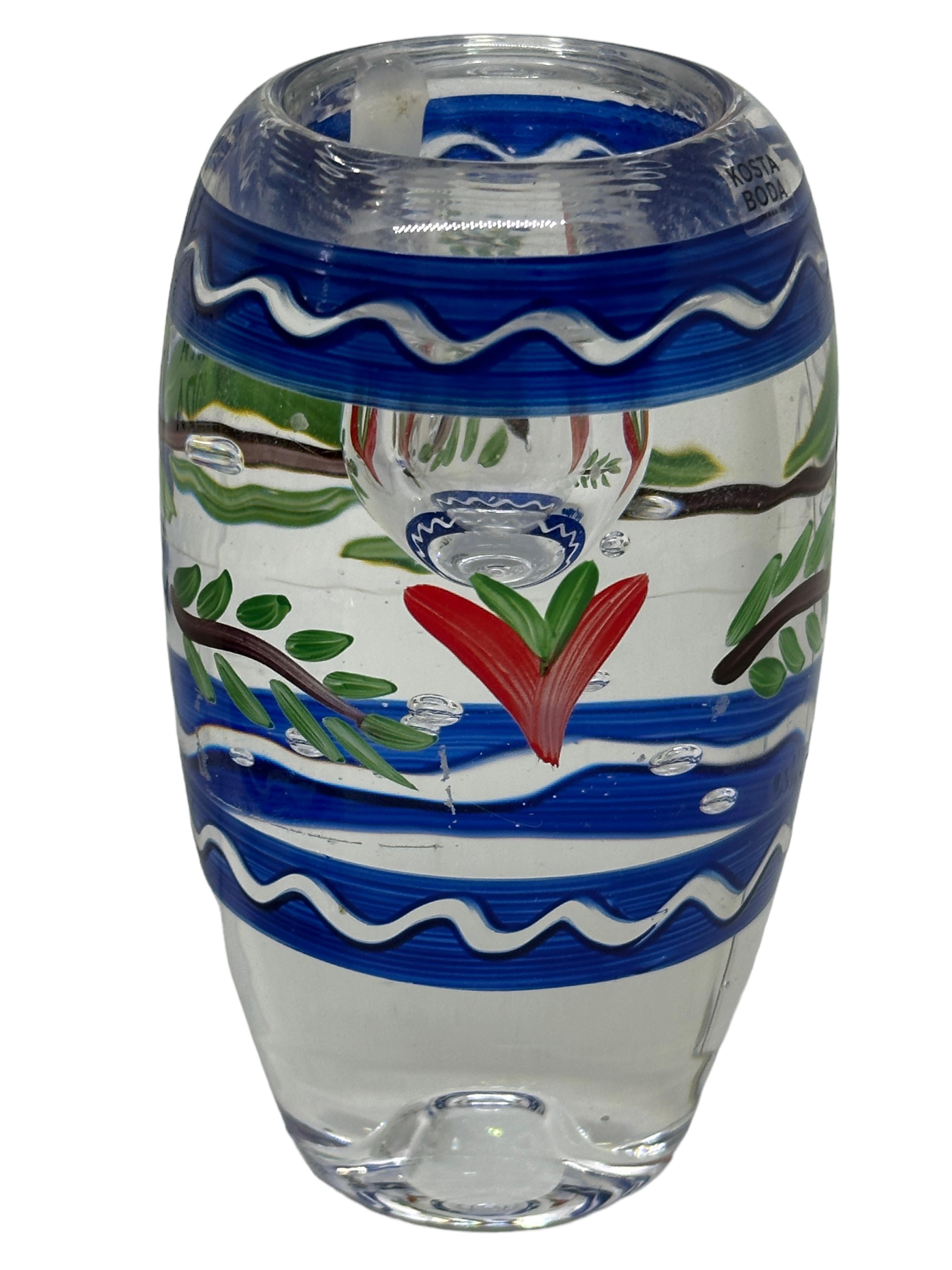 Fine XX secolo Lotto Tre candelieri in vetro Swedish Art Glass di Vallien per Kosta Boda in vendita