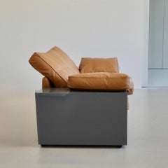 LOTA Sofa designed by Eileen GRAY in Cognac Coloured Leather