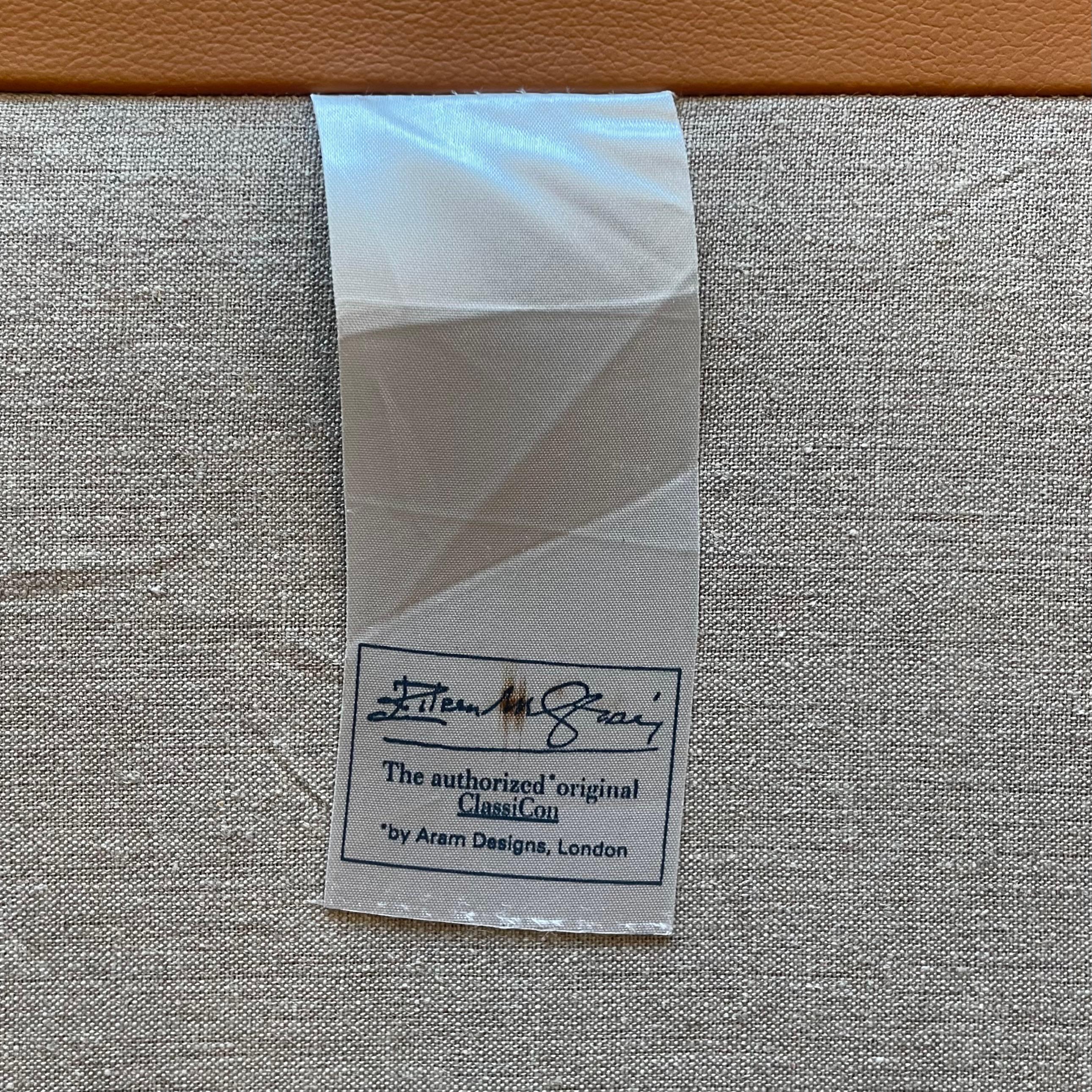 Lacquered LOTA Sofa designed by Eileen GRAY in Cognac Coloured Leather For Sale