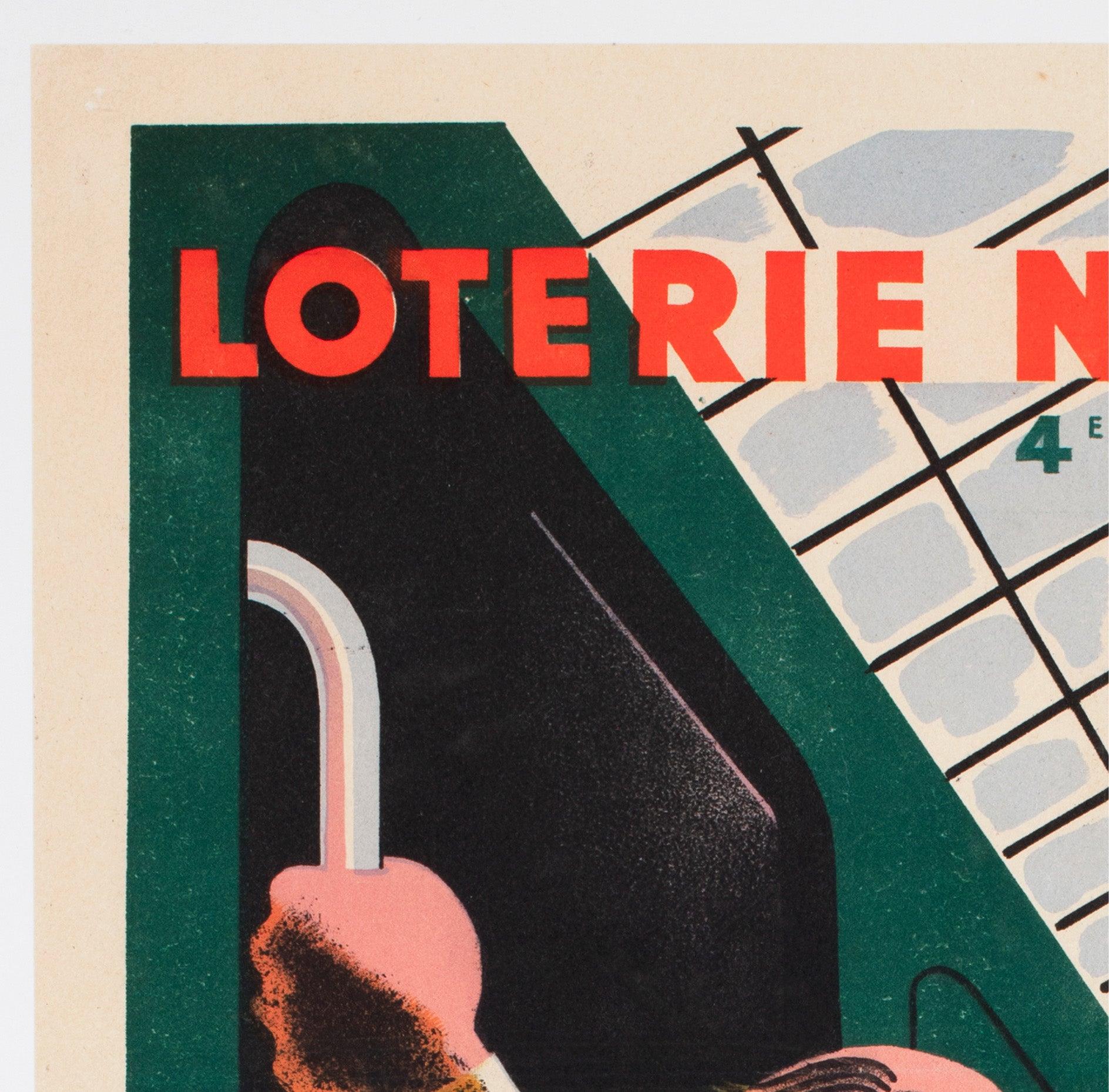 French Loterie Nationale Week End 1939 SNCF Frenc Railway Lottery Poster For Sale