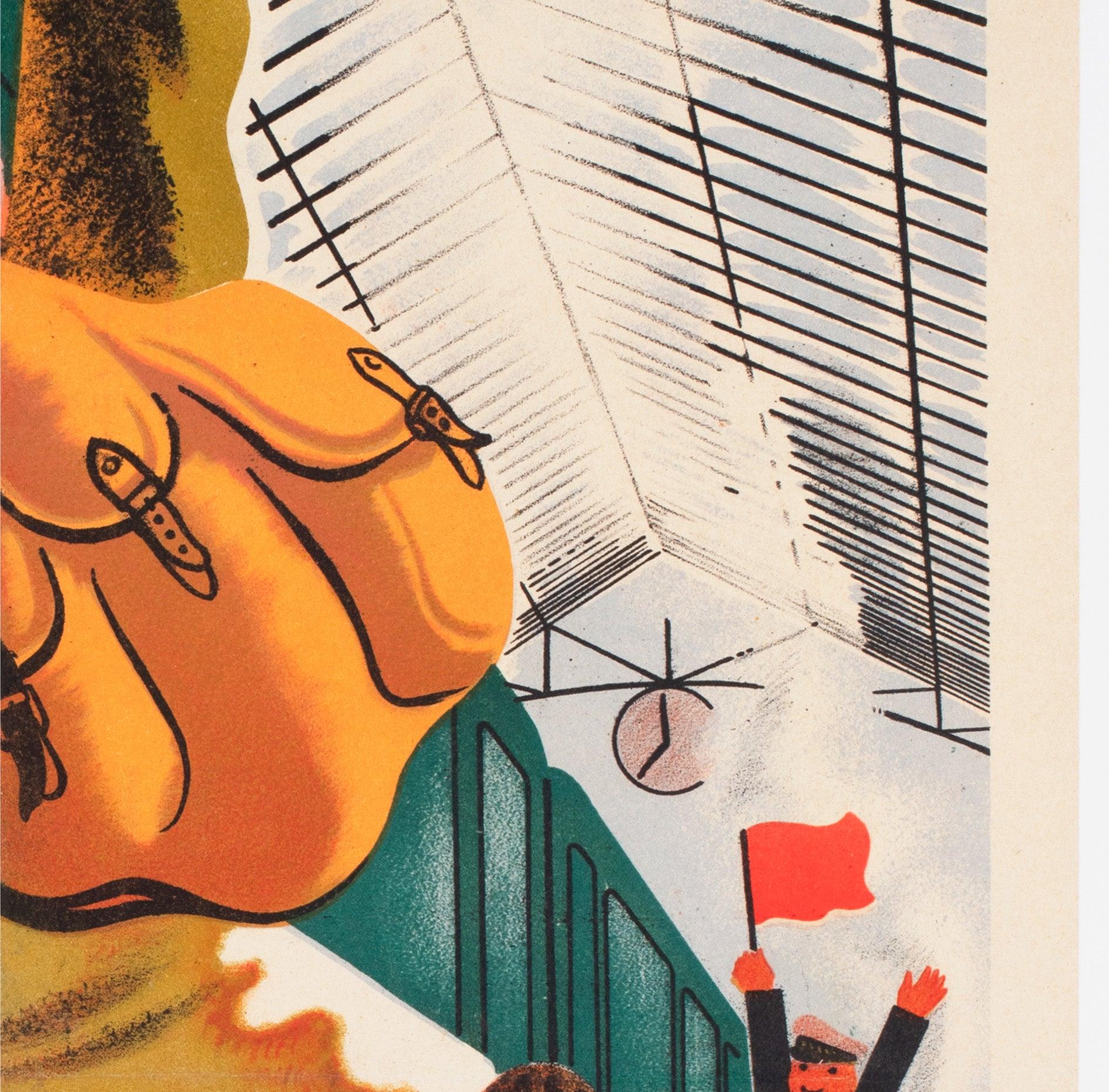 Linen Loterie Nationale Week End 1939 SNCF Frenc Railway Lottery Poster For Sale