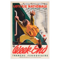 Loterie Nationale Week End 1939 SNCF Frenc Railway Lottery Poster