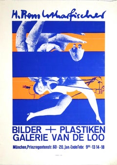 Original Vintage-Poster Bilder + Plastik-Kunst-Ausstellung Bilder + Skulpturen