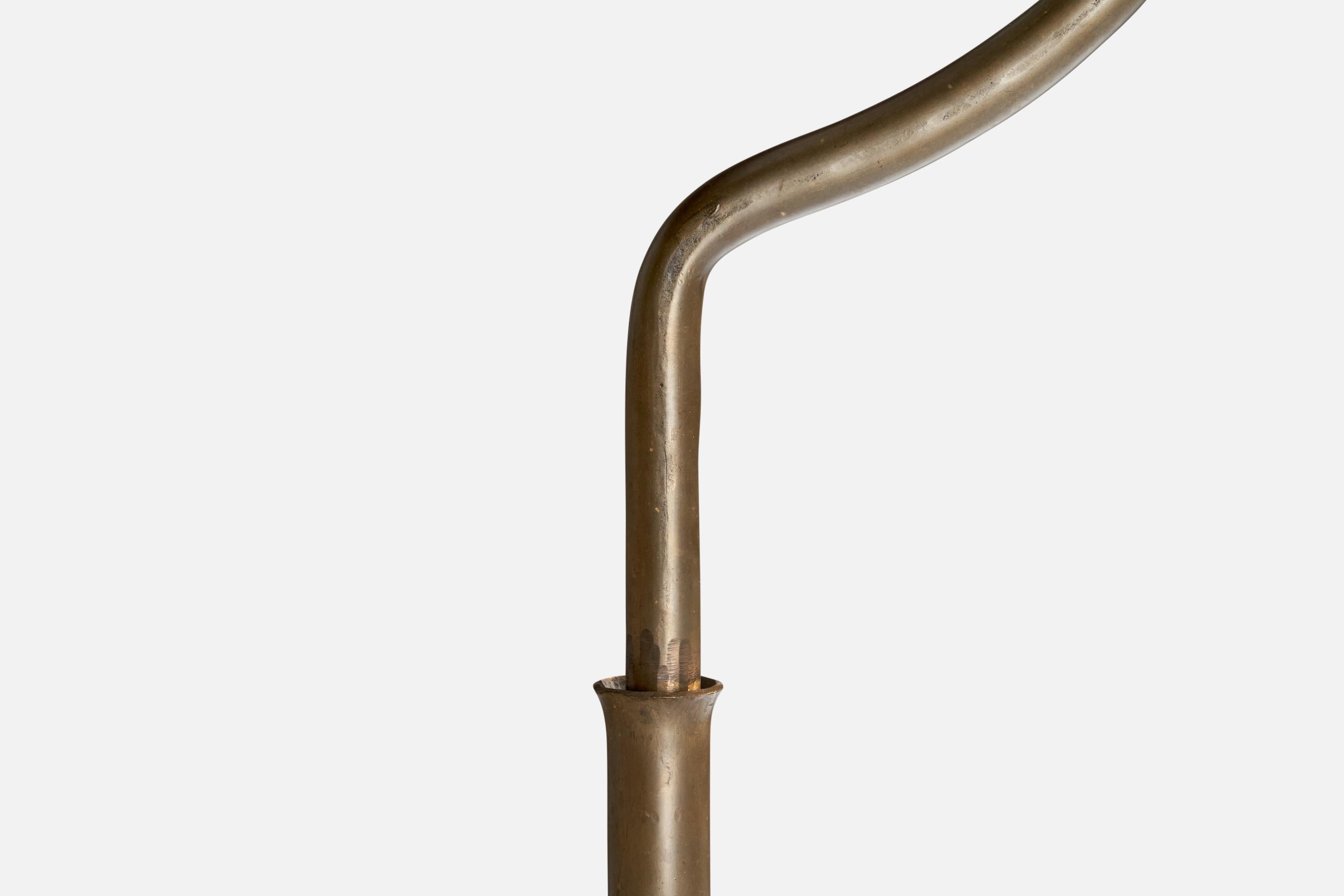 Lothar Klute Attribution, Large Table Lamp, Bronze, Glass, Germany, 1980s For Sale 3
