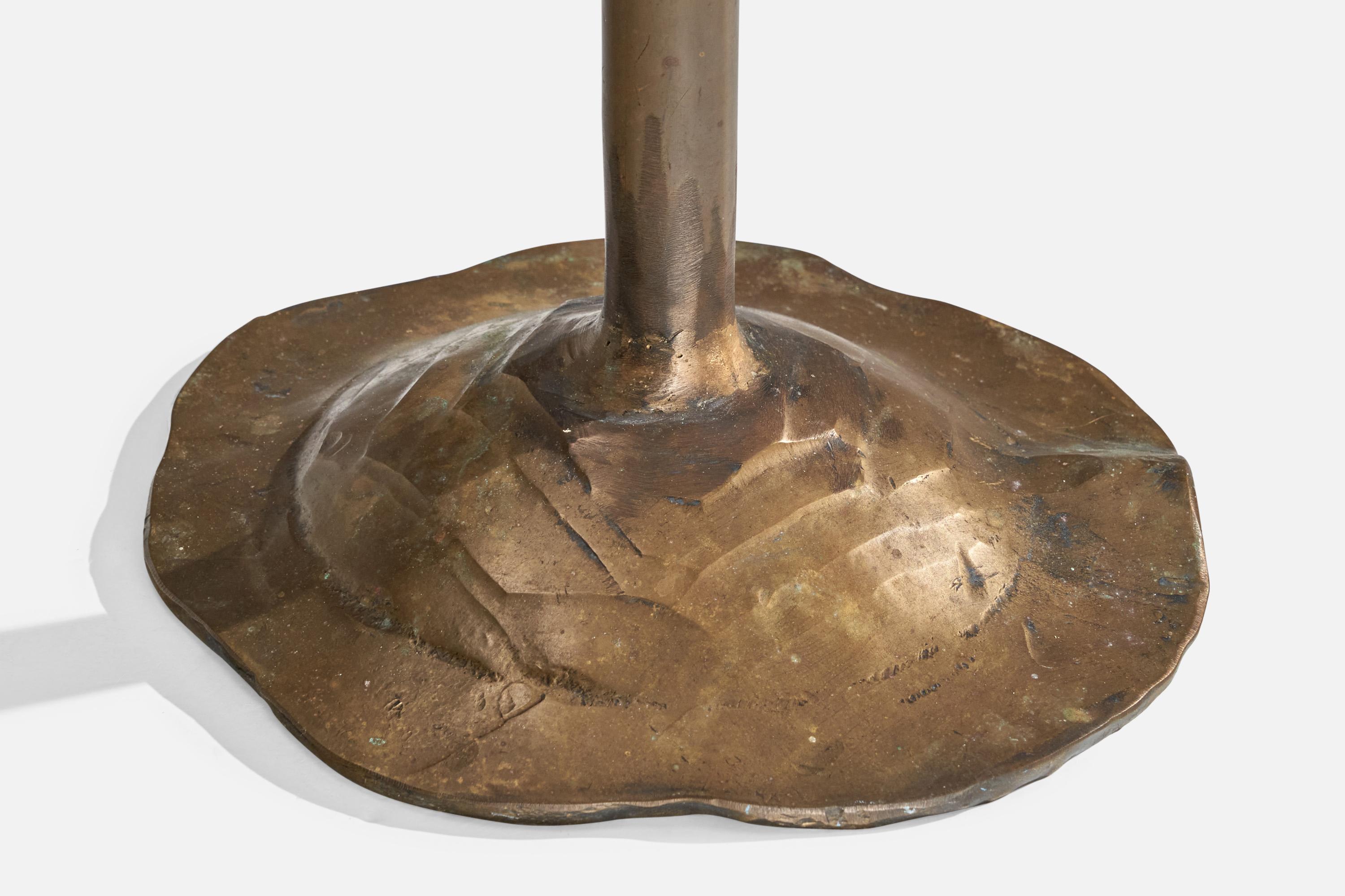 Lothar Klute Attribution, Large Table Lamp, Bronze, Glass, Germany, 1980s For Sale 4